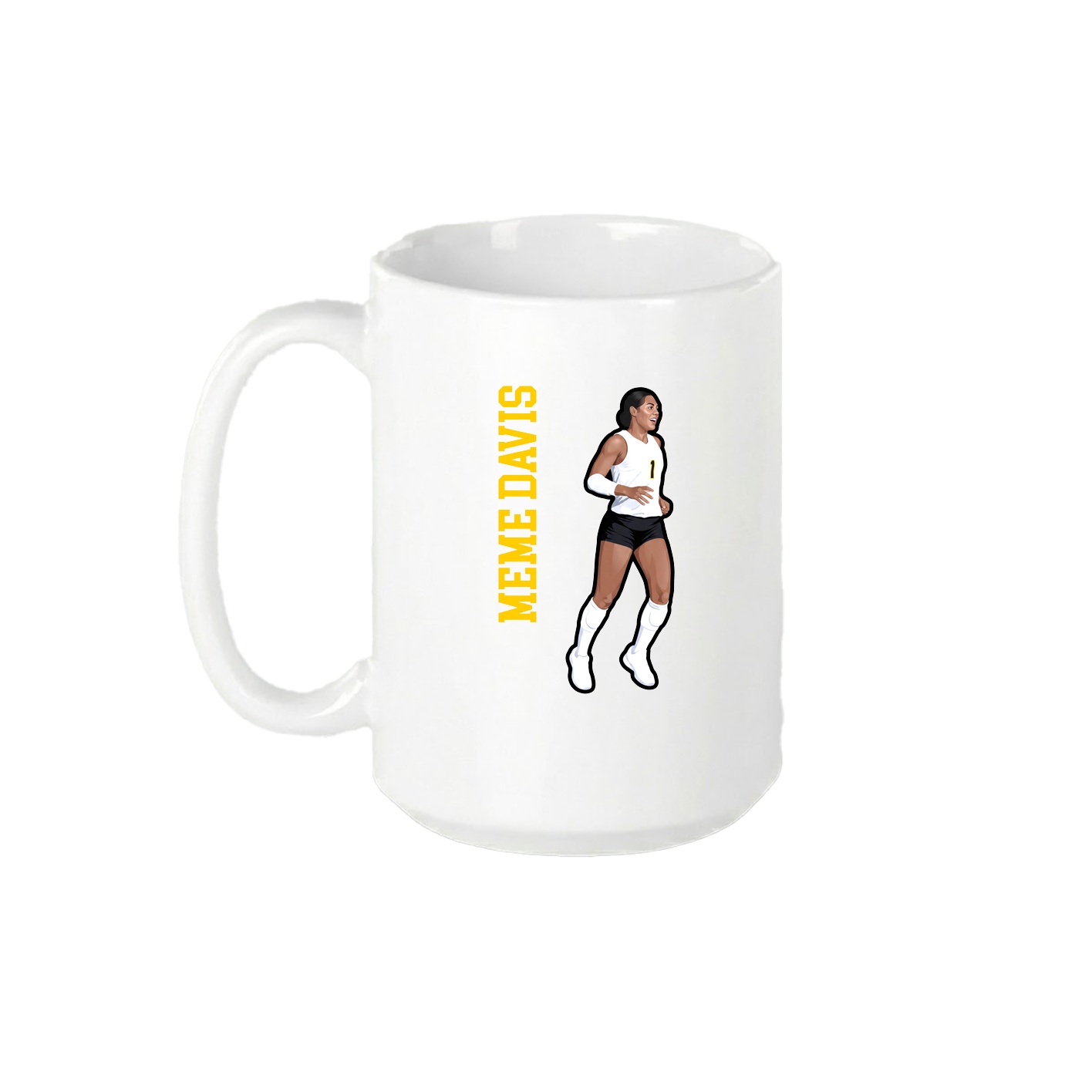 15oz Coffee Mug — Name Vertical in White