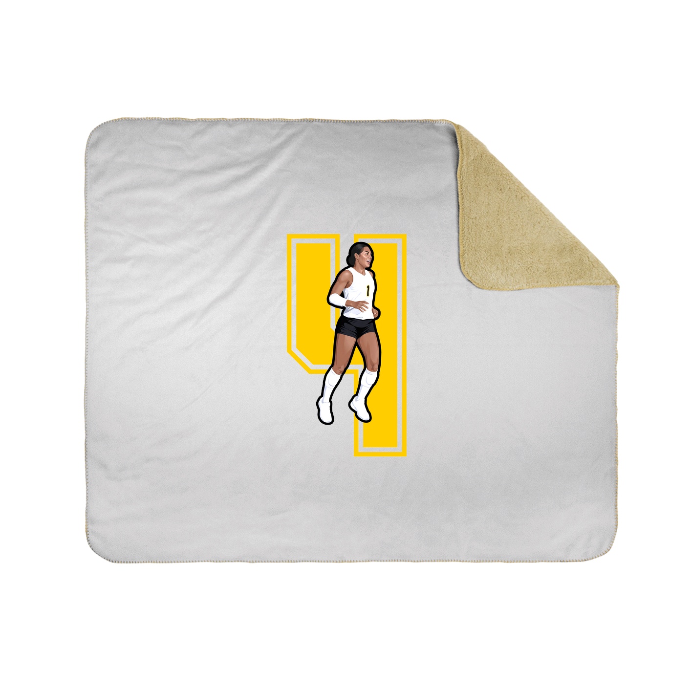 Throw Blanket — Number in White