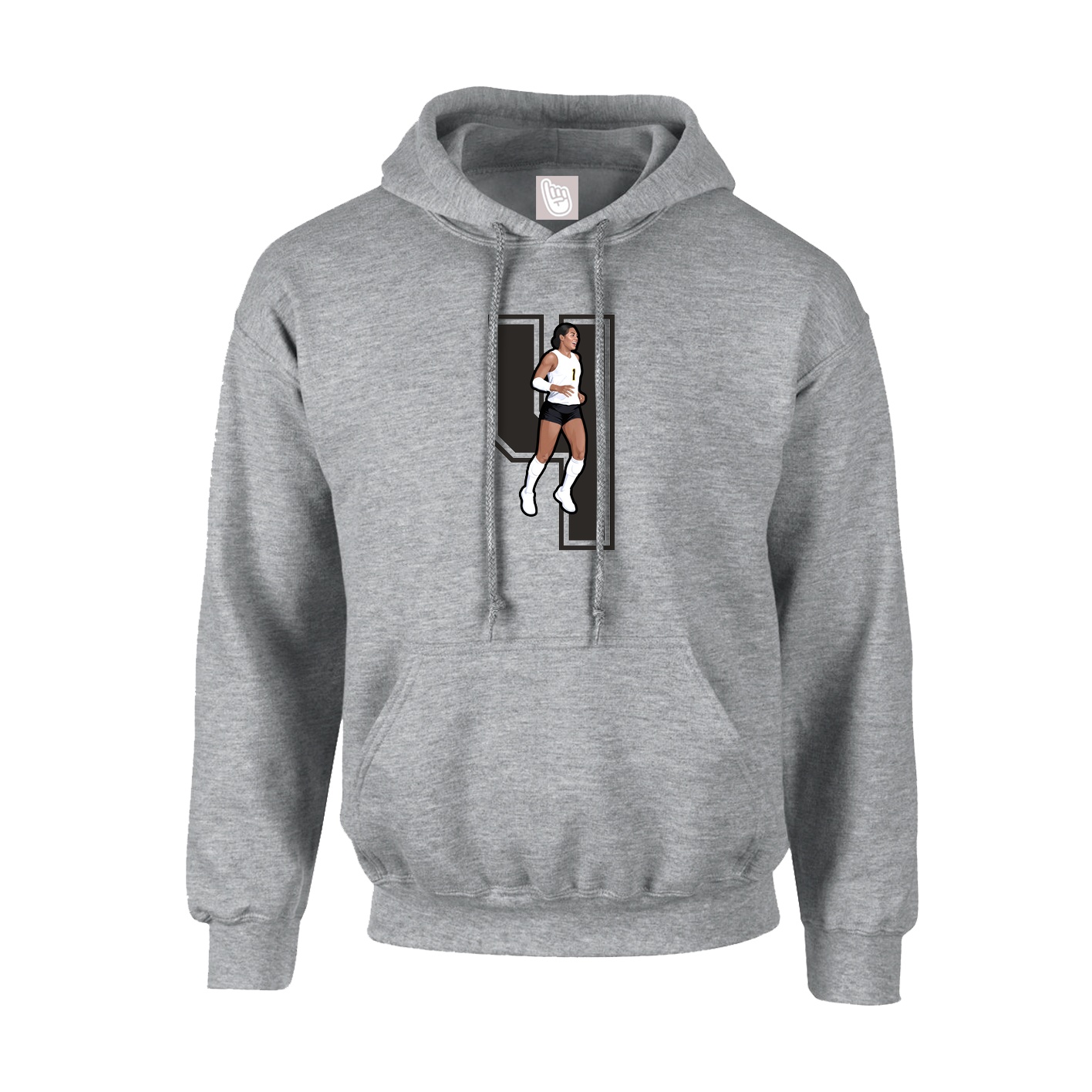 Hoodie — Number in Grey
