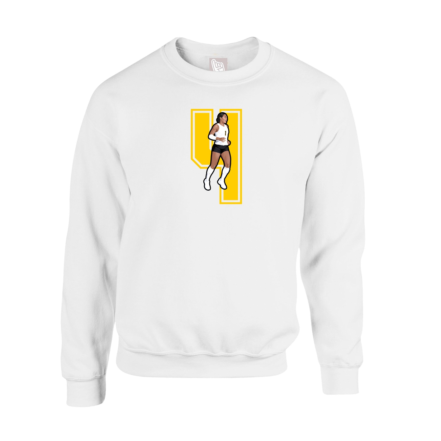 Fleece Crew — Number in White