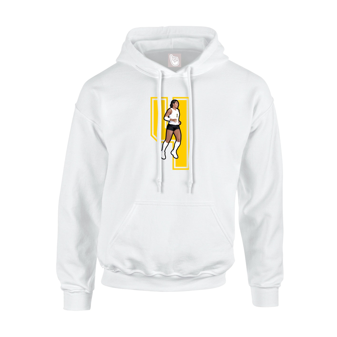 Youth Hoodie — Number in White