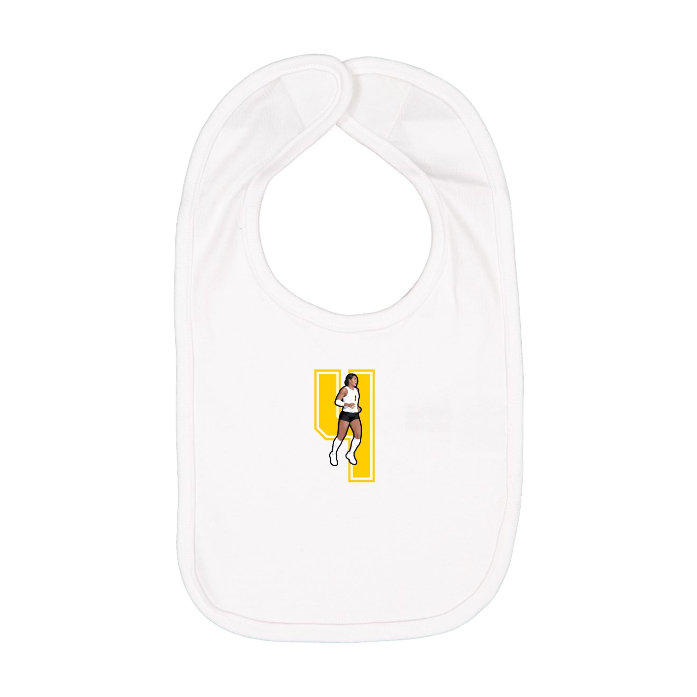 Infant Bib — Number in White