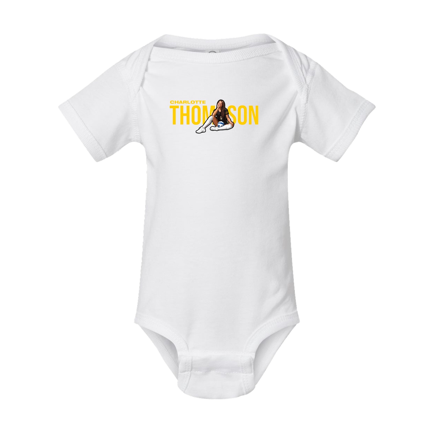 Baby Onesie — Player Name in White