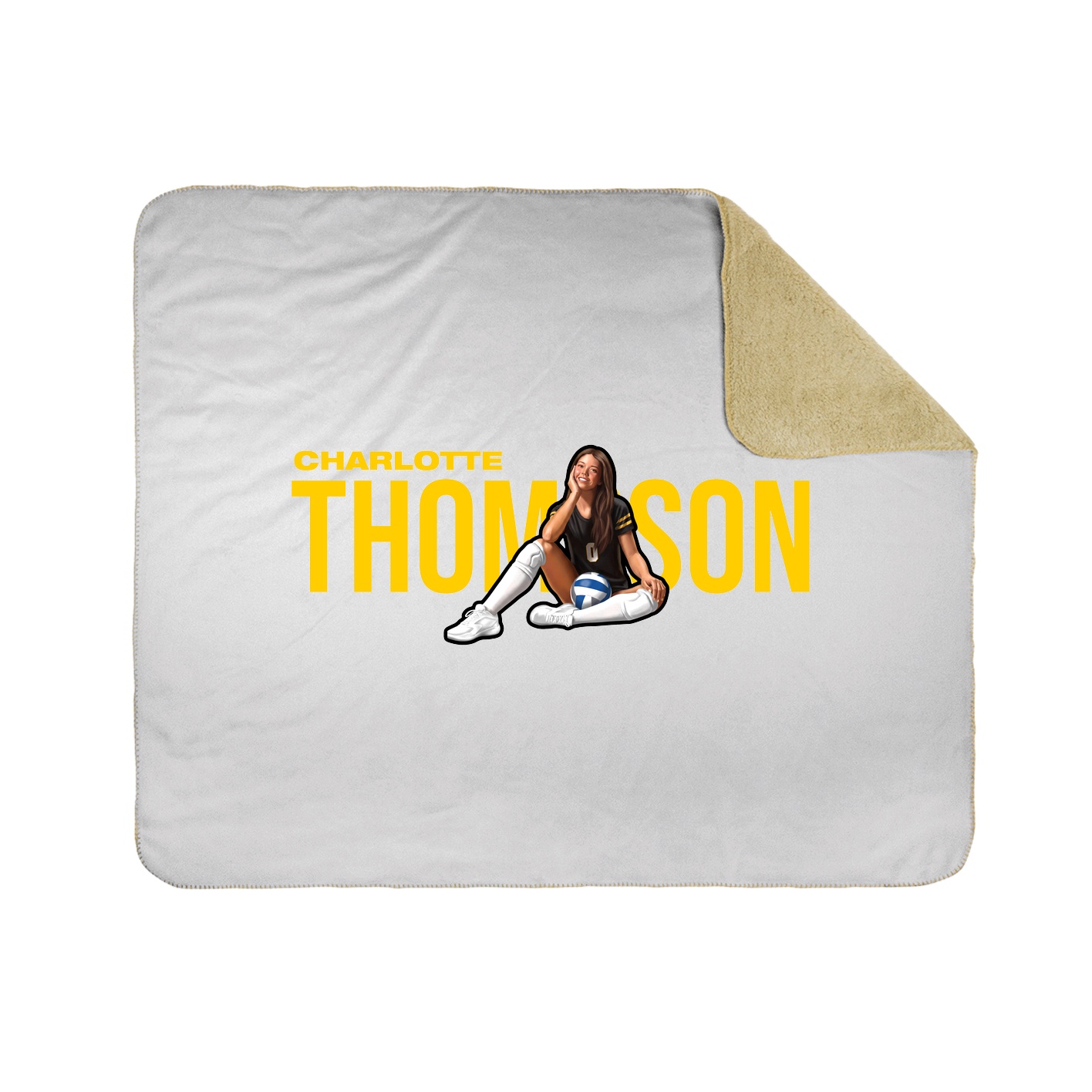 Throw Blanket — Player Name in White
