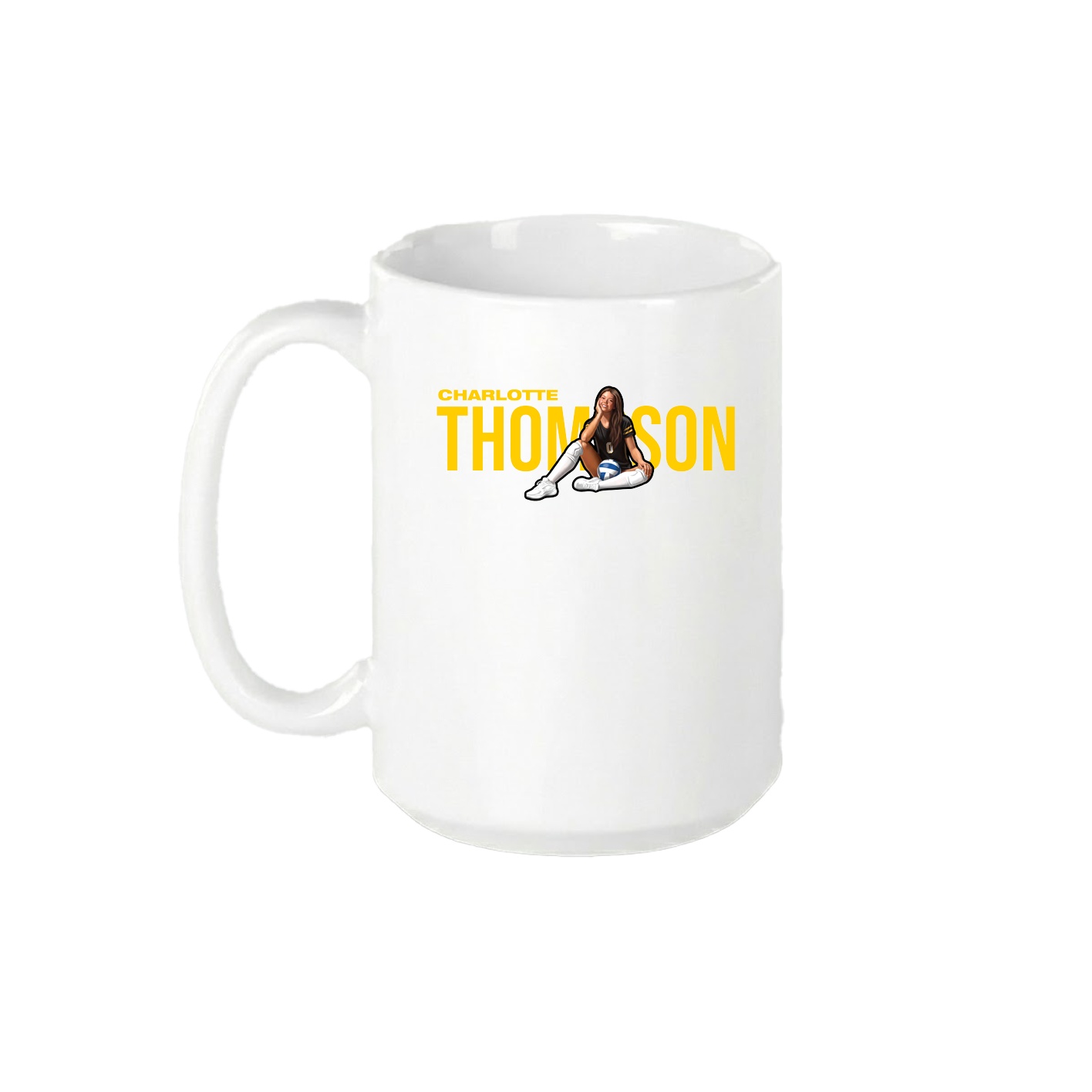 15oz Coffee Mug — Player Name in White