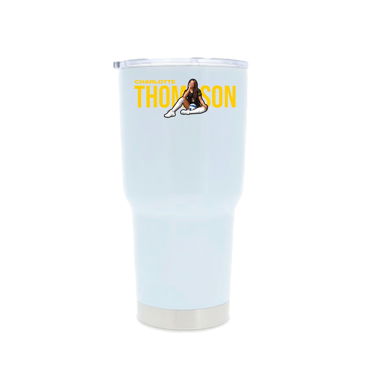 30oz Stainless Steel Tumbler — Player Name in White