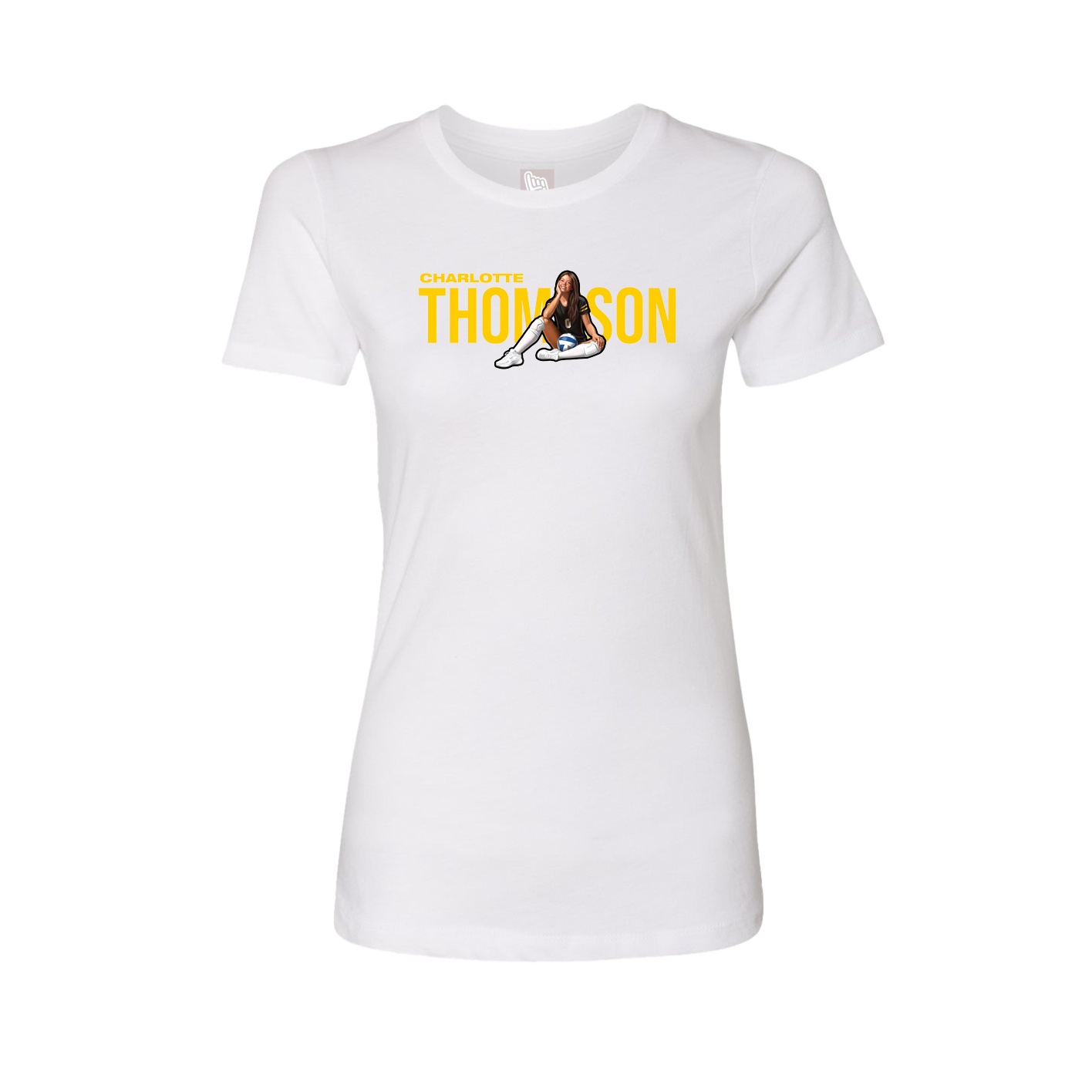 Fitted Women's Tee — Player Name in White