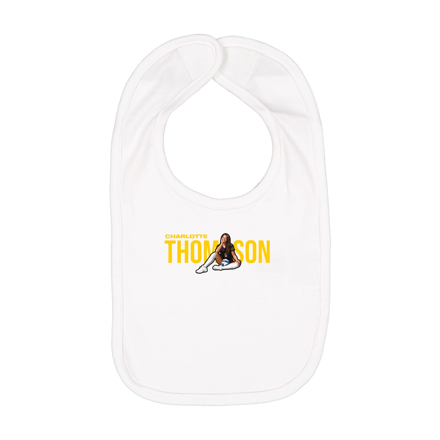 Infant Bib — Player Name in White