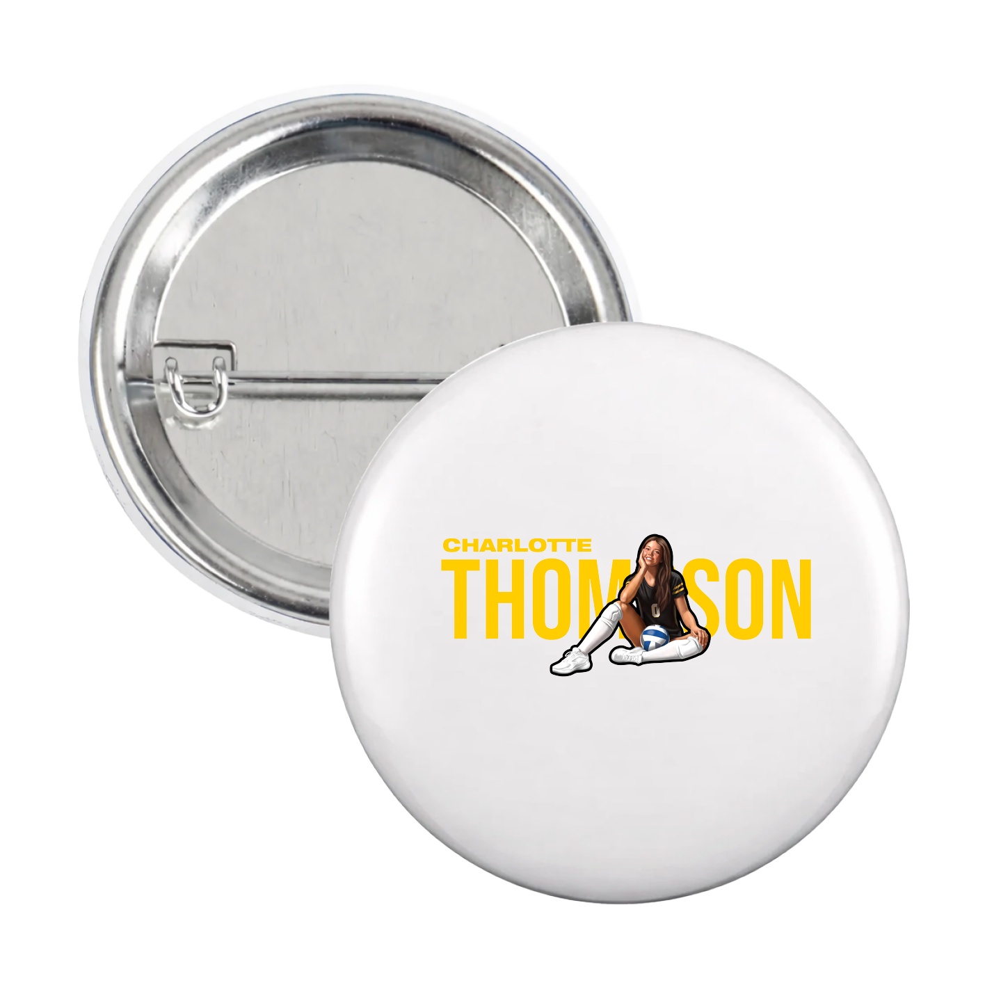 Game Day Button — Player Name in White