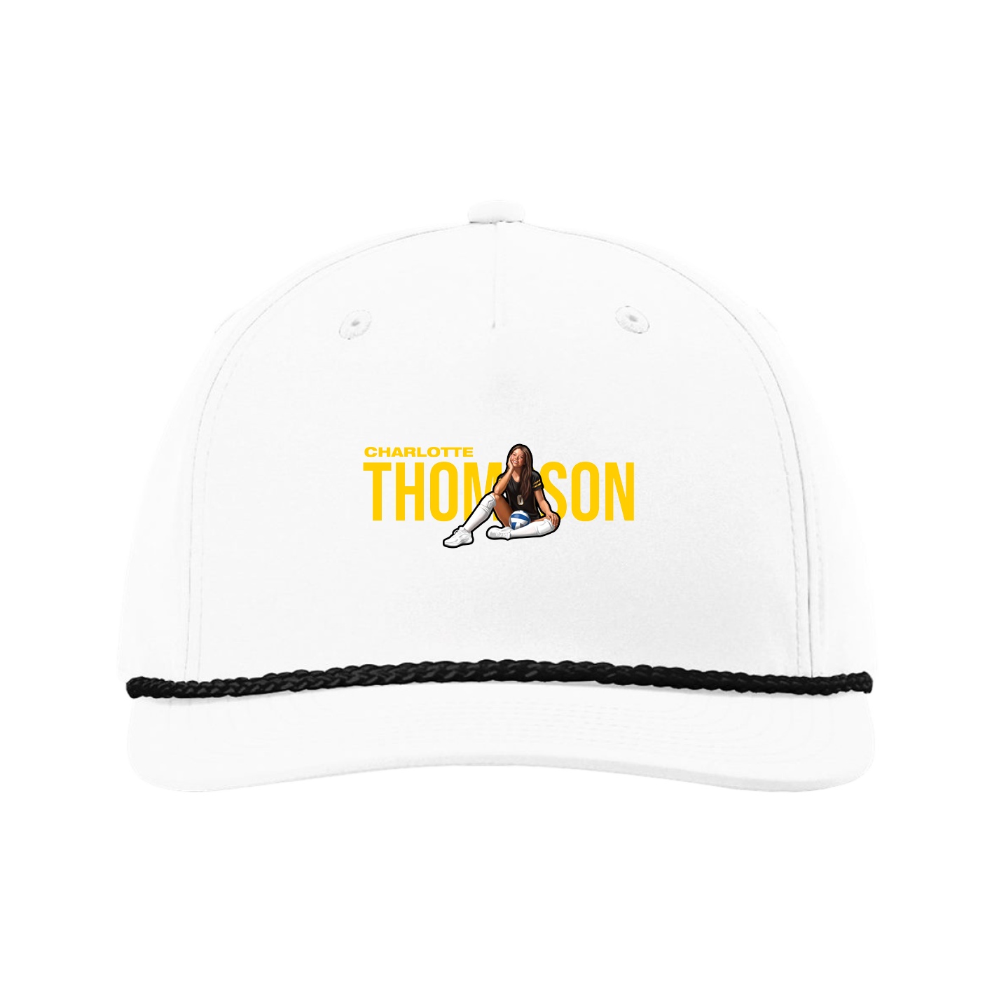 Five-Panel Classic Rope Cap — Player Name in White