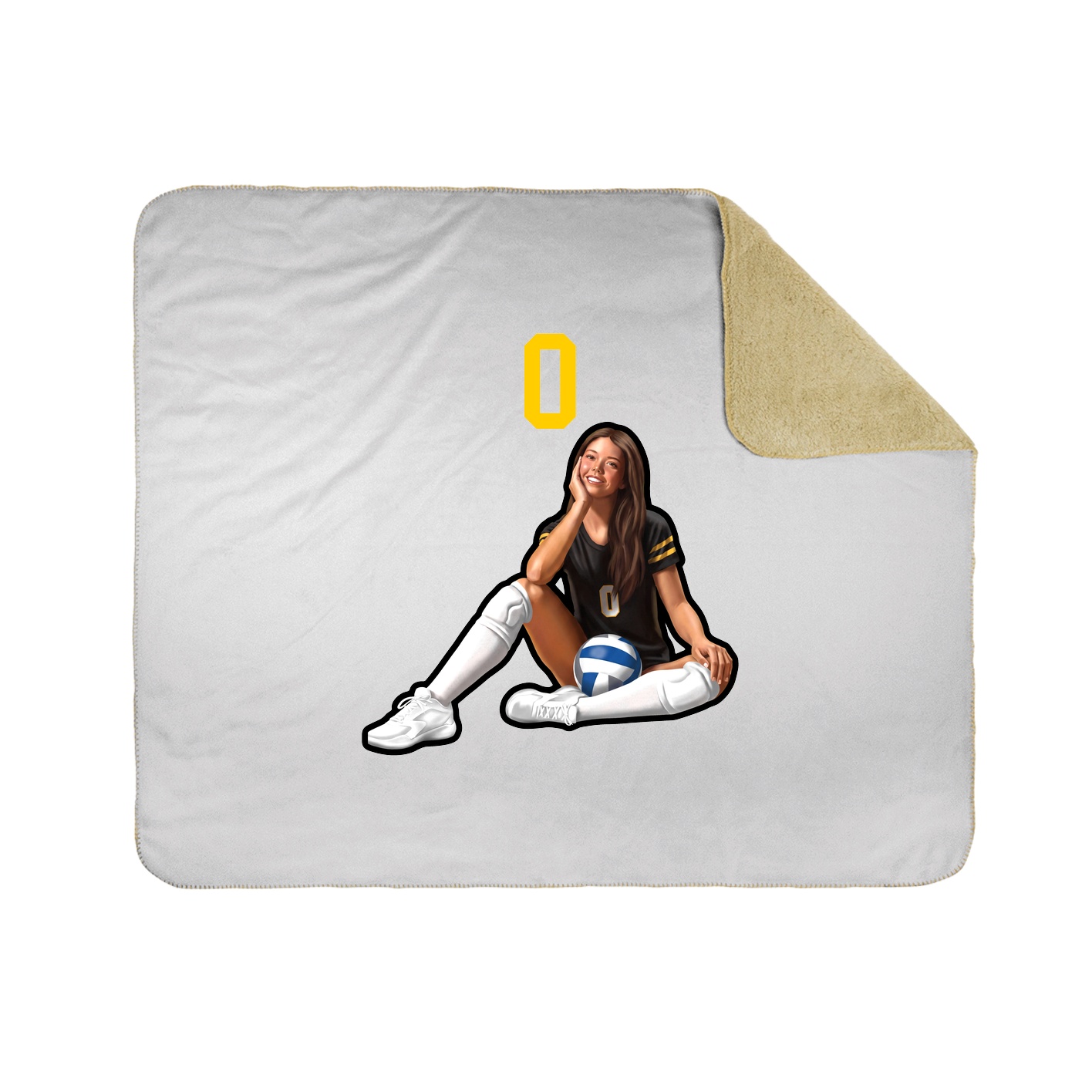 Throw Blanket — Number Top in White