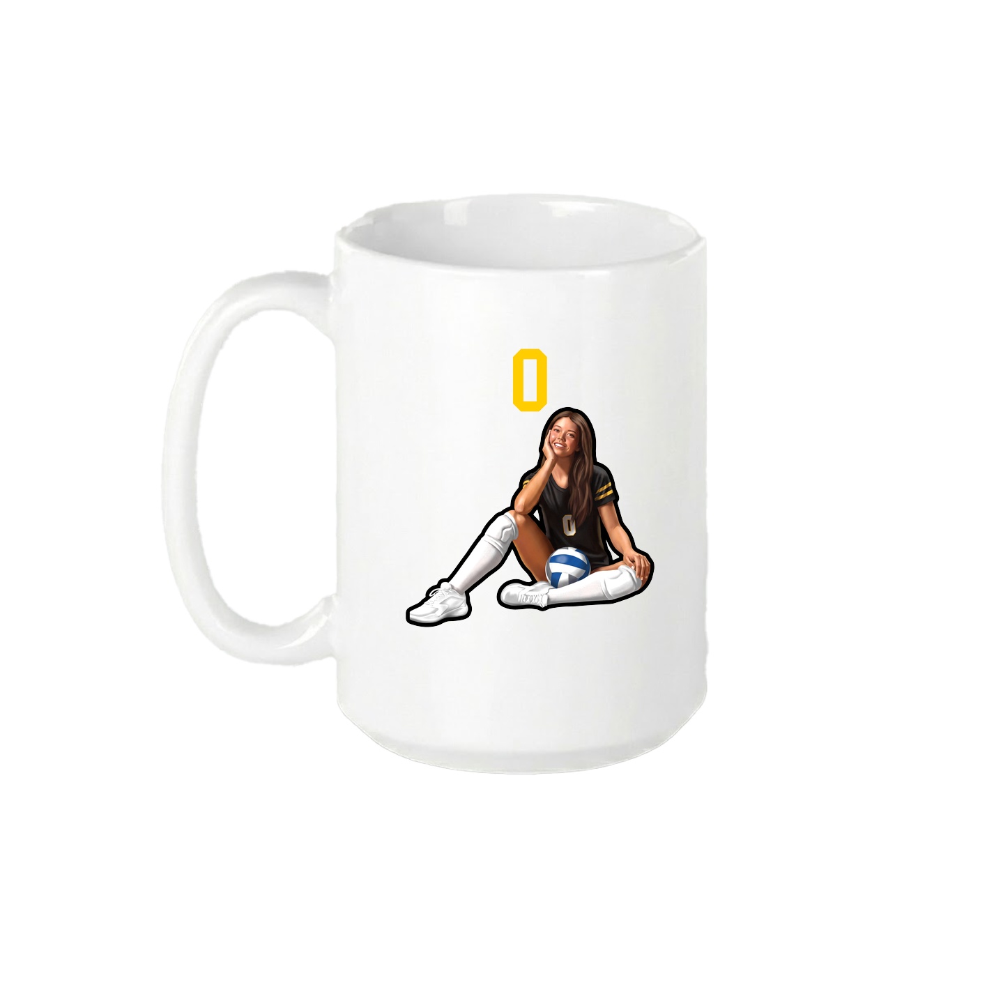 15oz Coffee Mug — Number Top in White