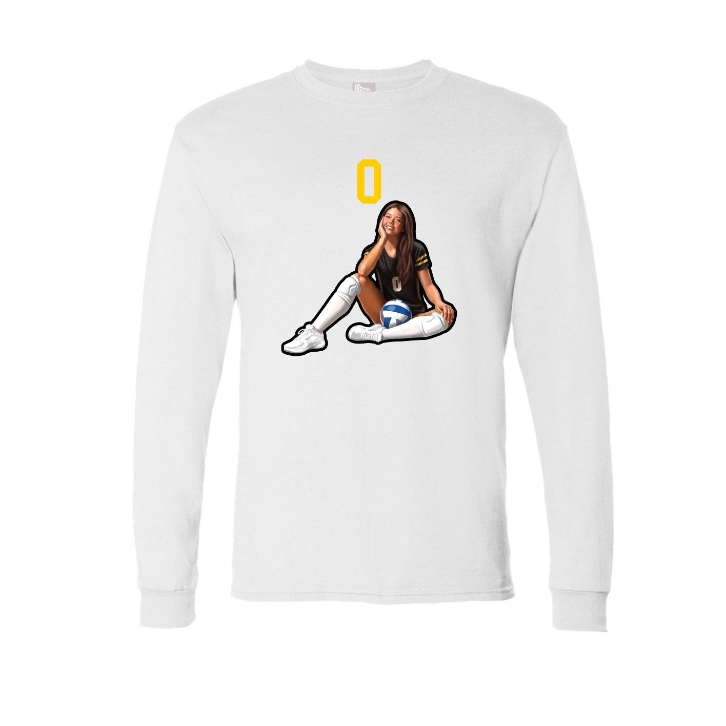 Long Sleeve Tee — Number Top in White