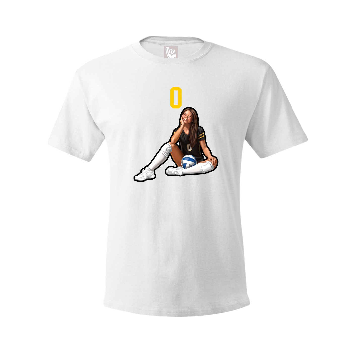 Youth Tee — Number Top in White