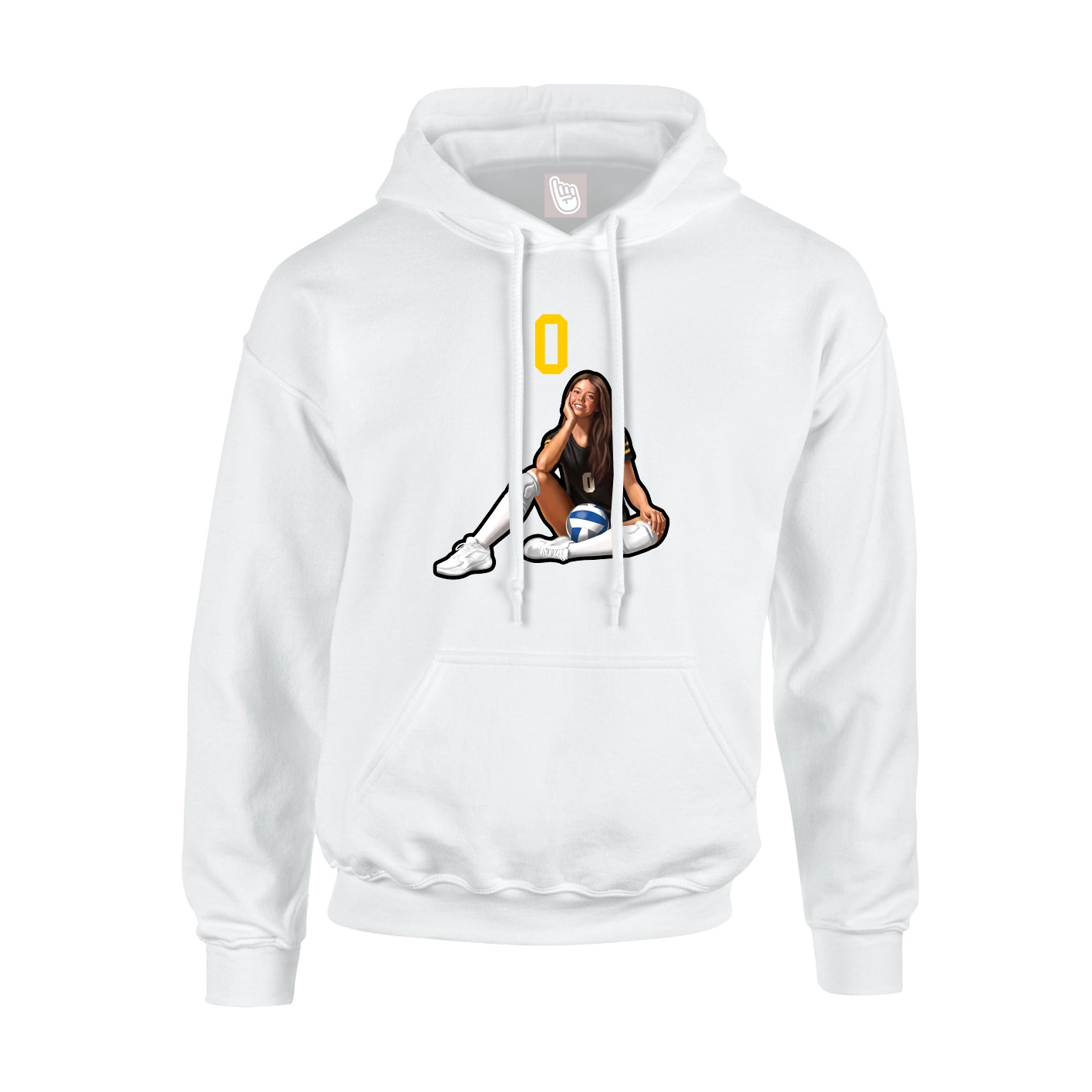Hoodie — Number Top in White