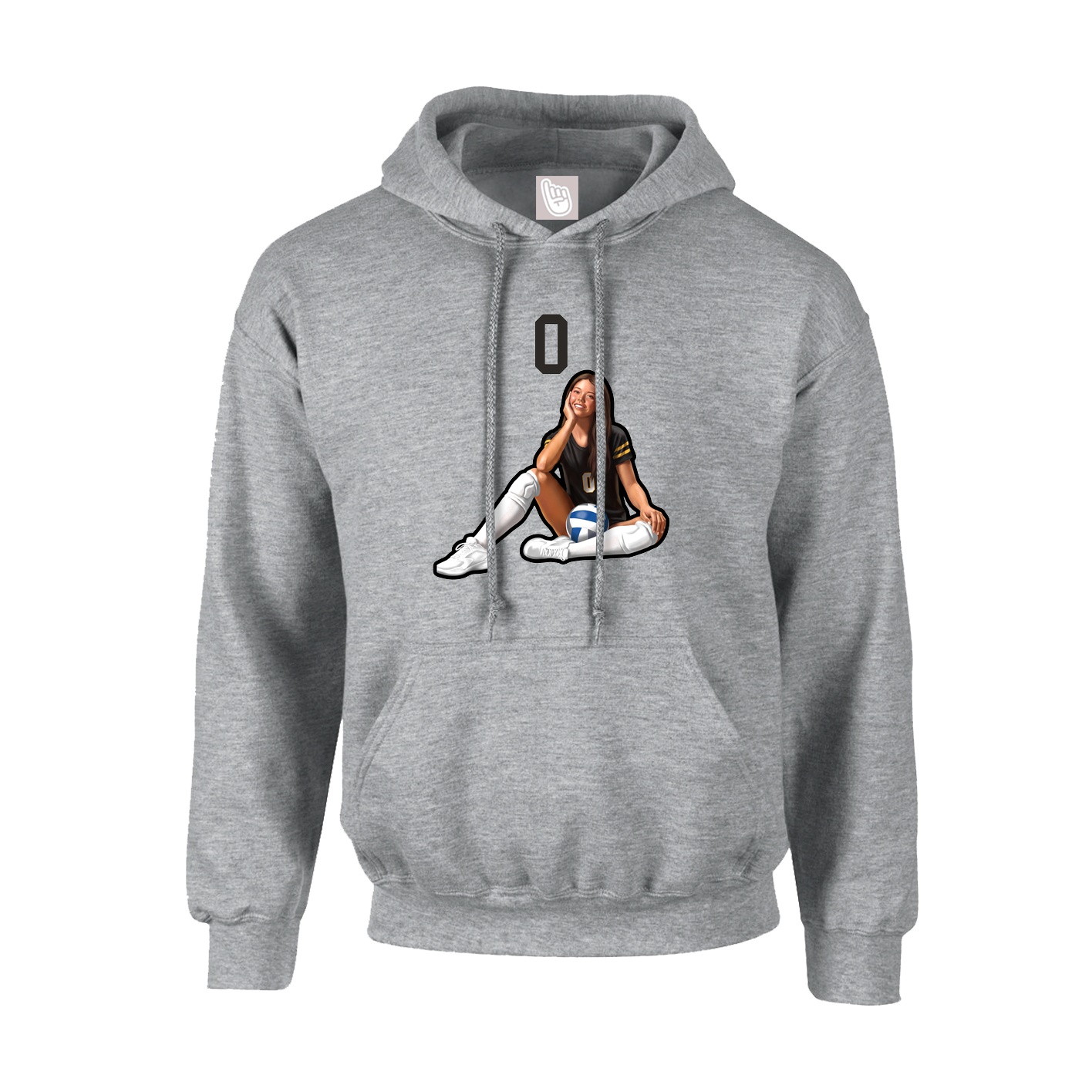 Youth Hoodie — Number Top in Grey