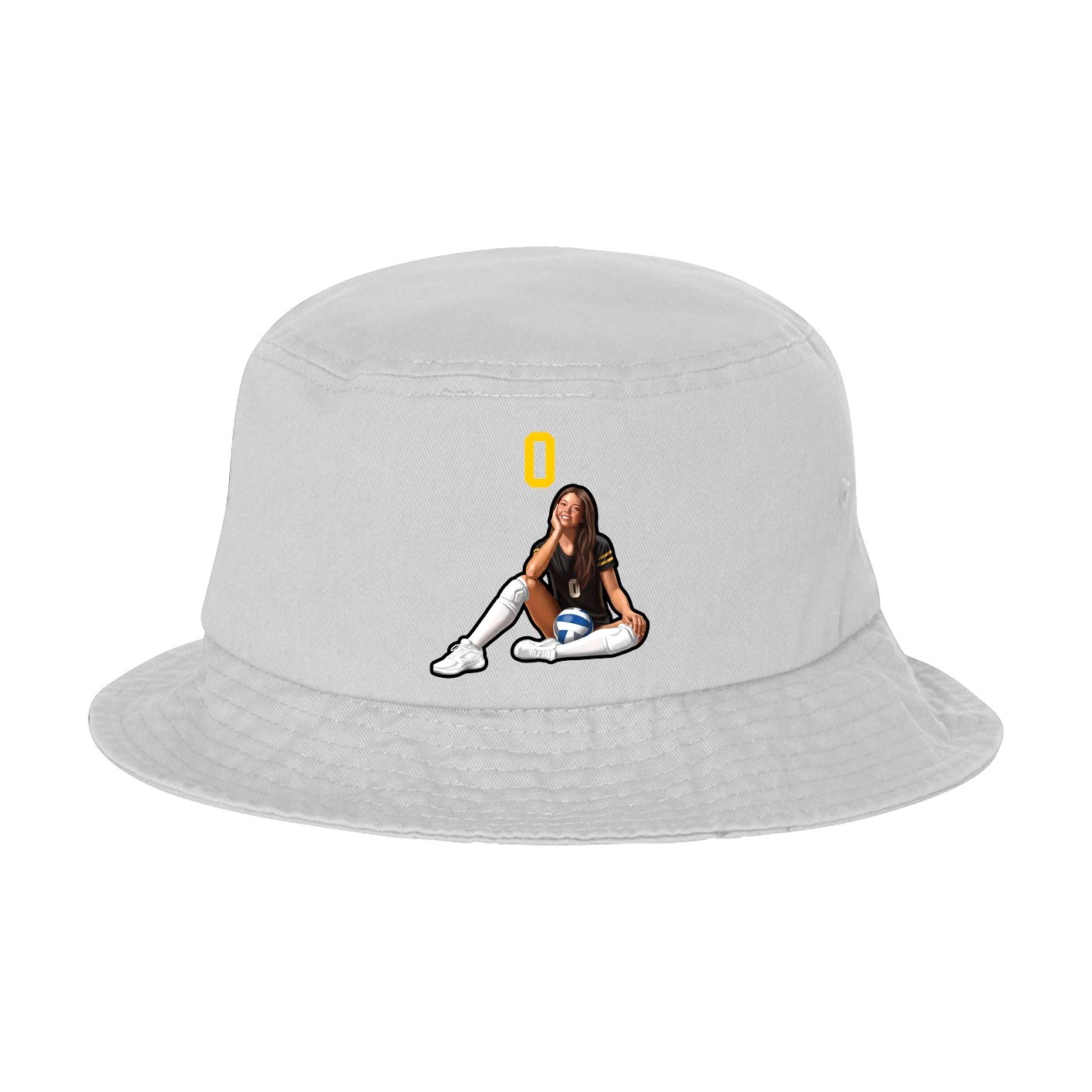 Bucket Cap — Number Top in White