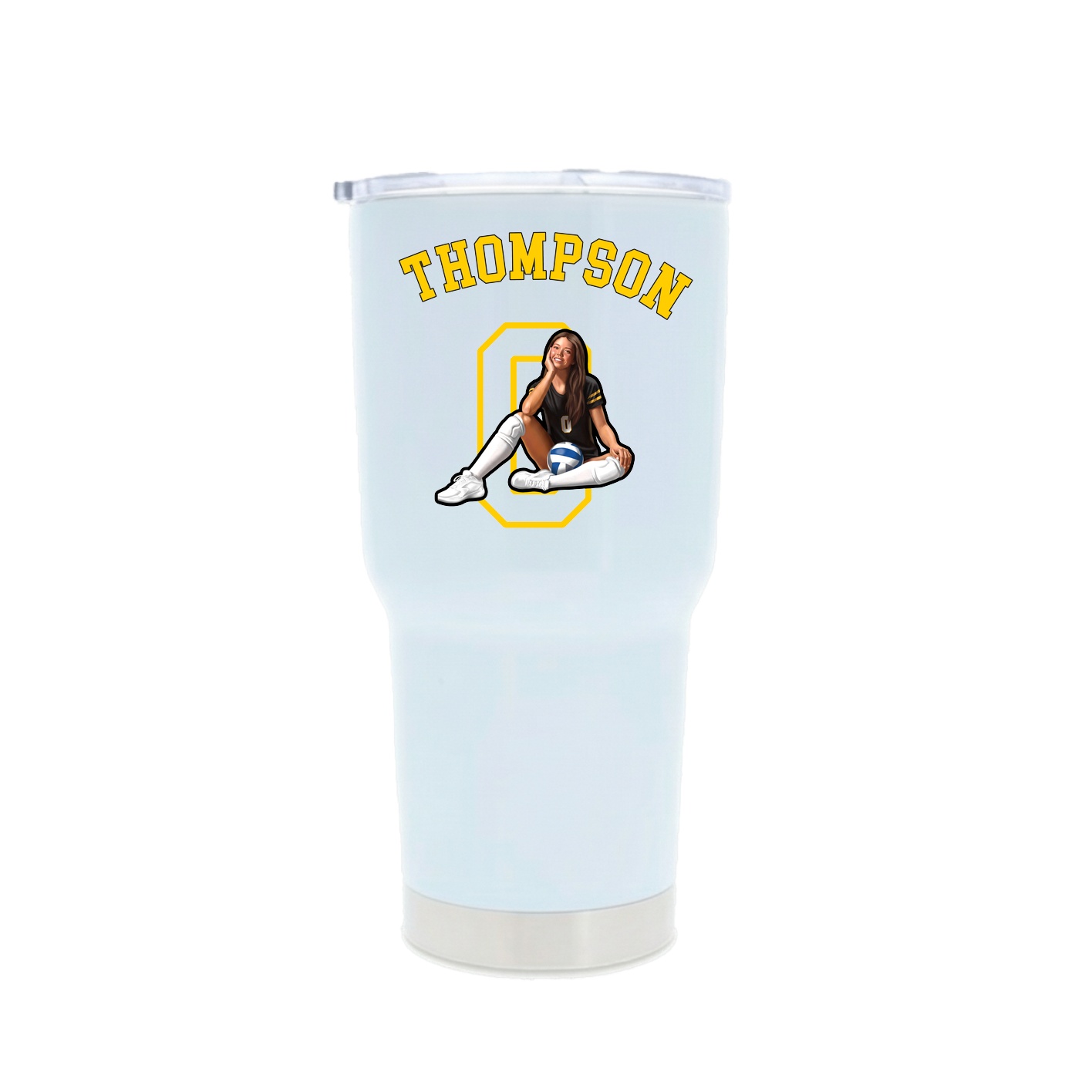 30oz Stainless Steel Tumbler — Shirsey Arch in White