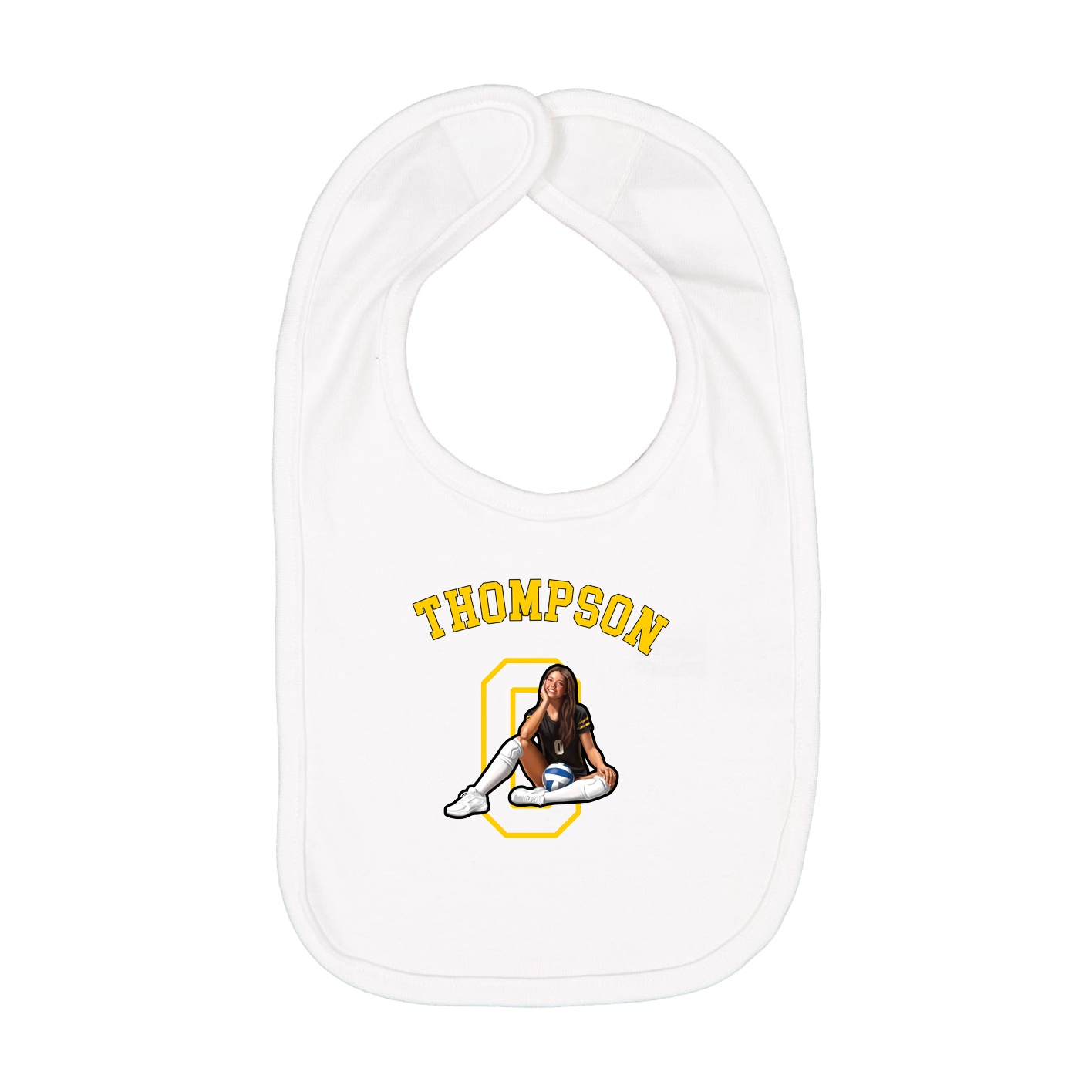 Infant Bib — Shirsey Arch in White