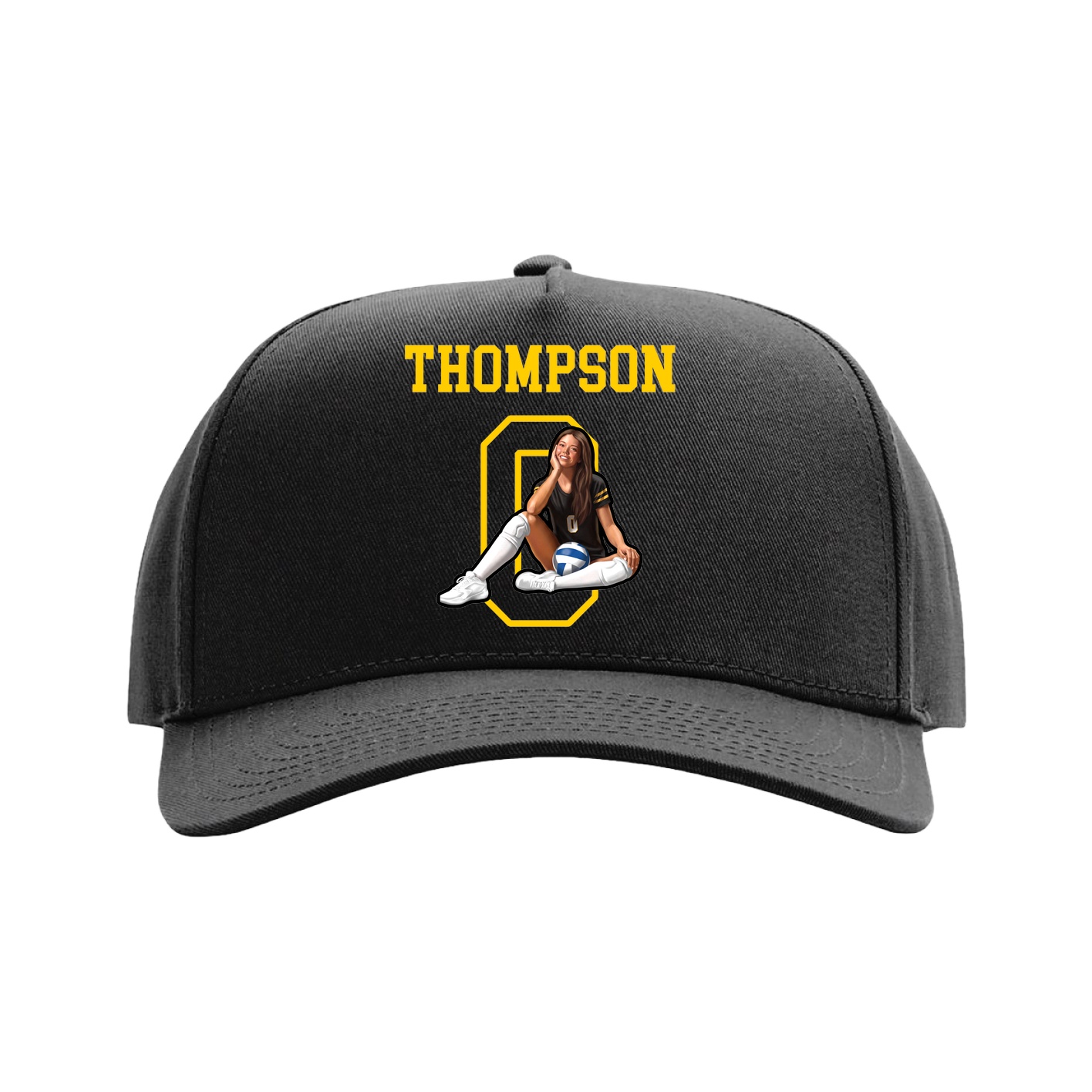 Full Fabric Five-Panel Champ Cap — Shirsey in Black