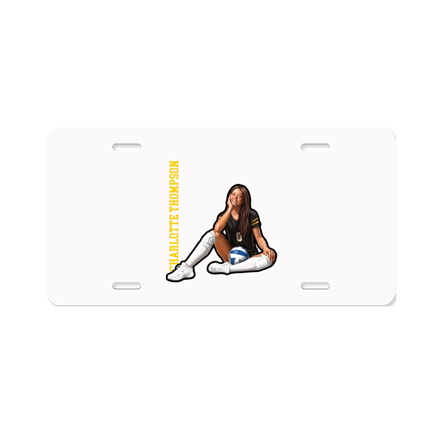 License Plate — Name Vertical in Classic