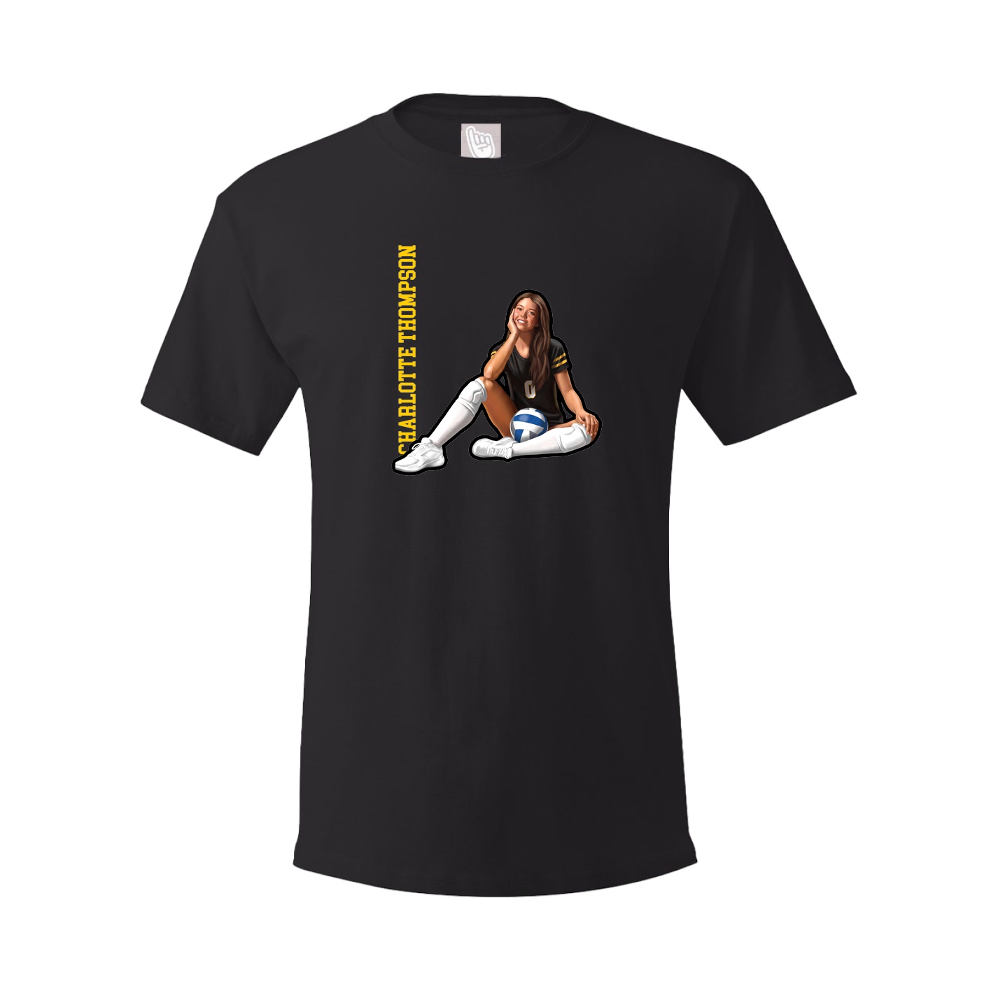 Youth Tee — Name Vertical in Black