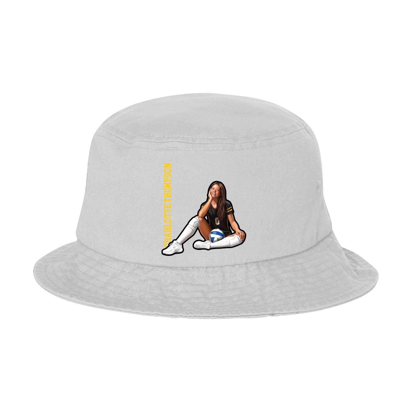 Bucket Cap — Name Vertical in White