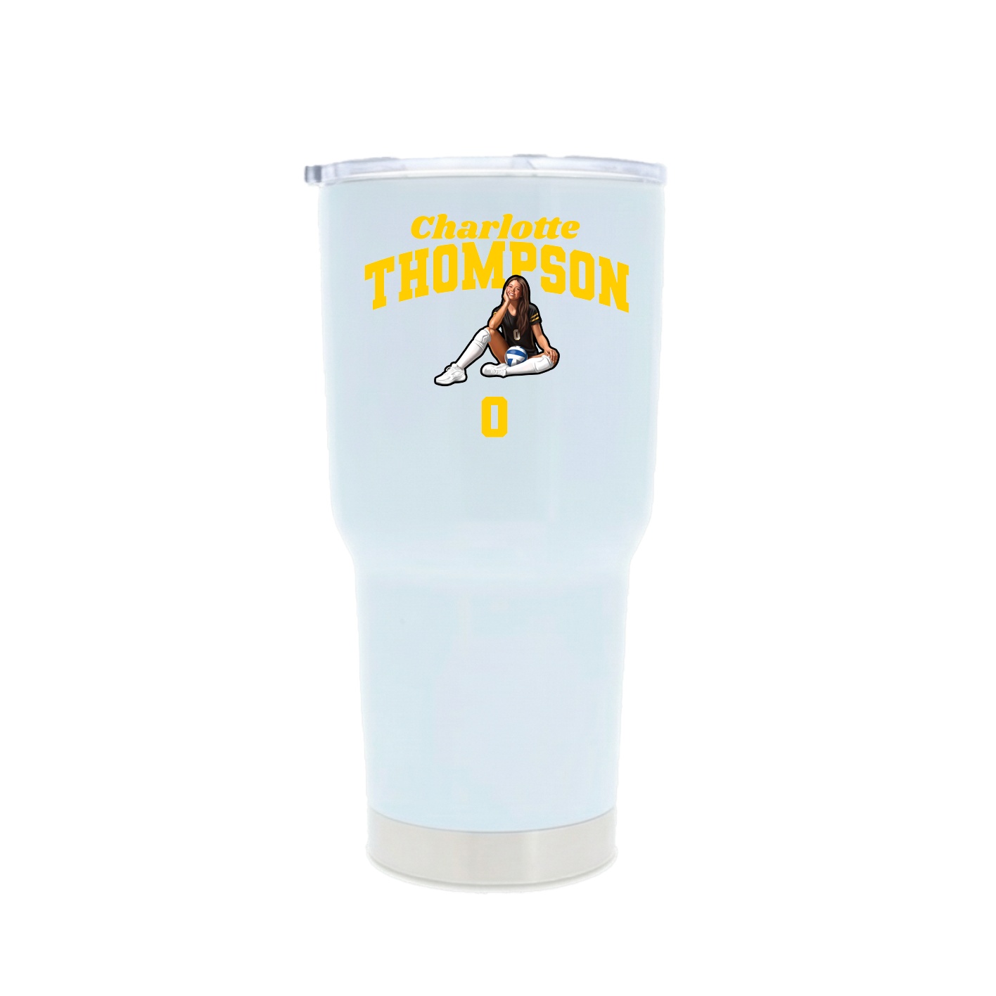 30oz Stainless Steel Tumbler — Signature Arch in White