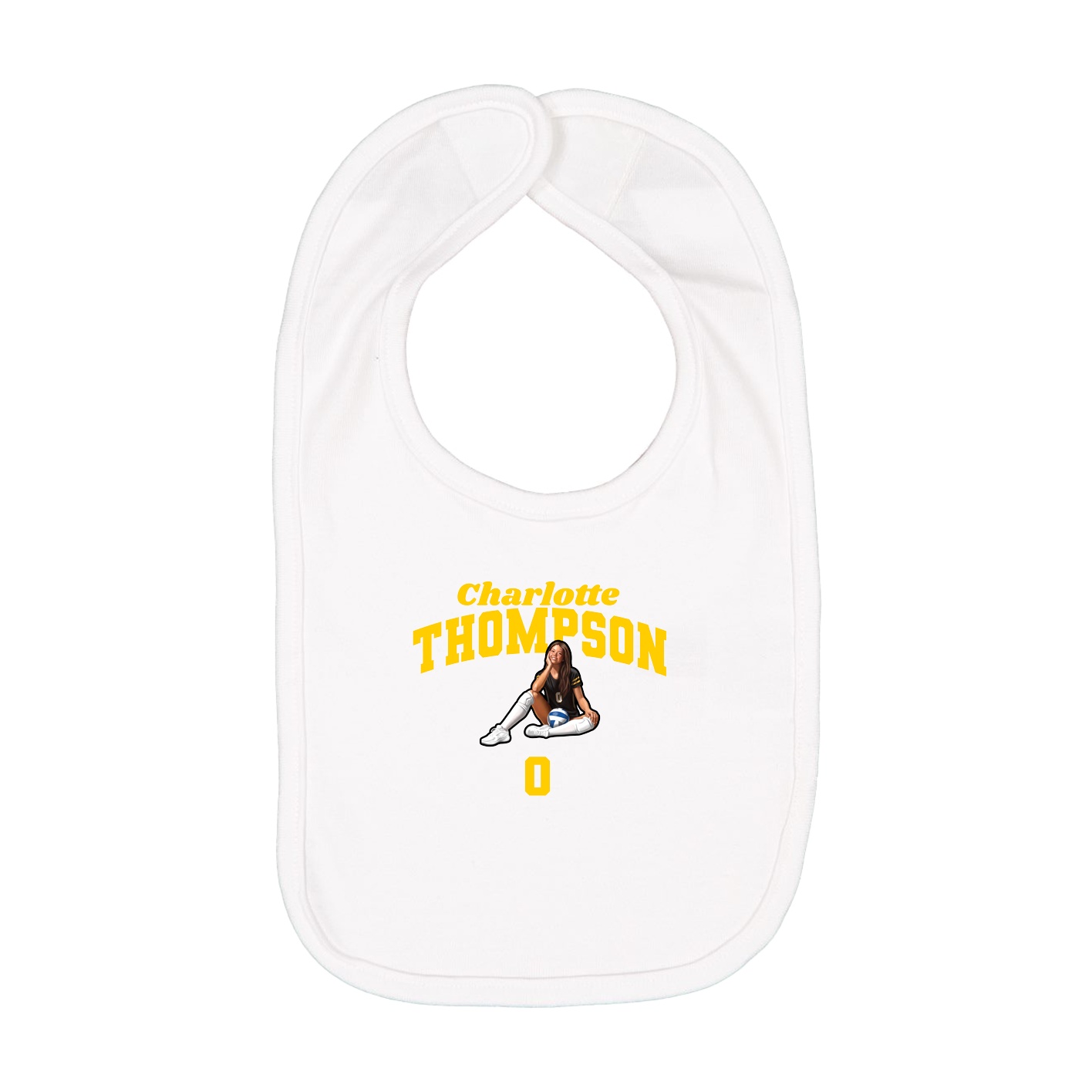 Infant Bib — Signature Arch in White