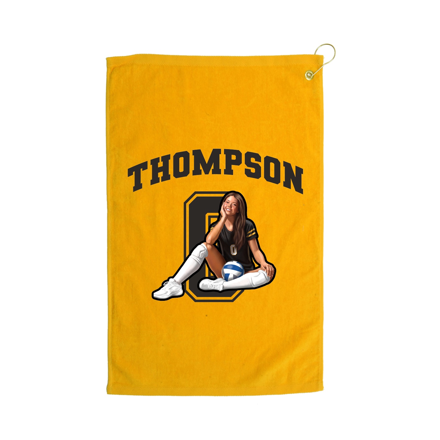 Golf Towel — Number in Gold