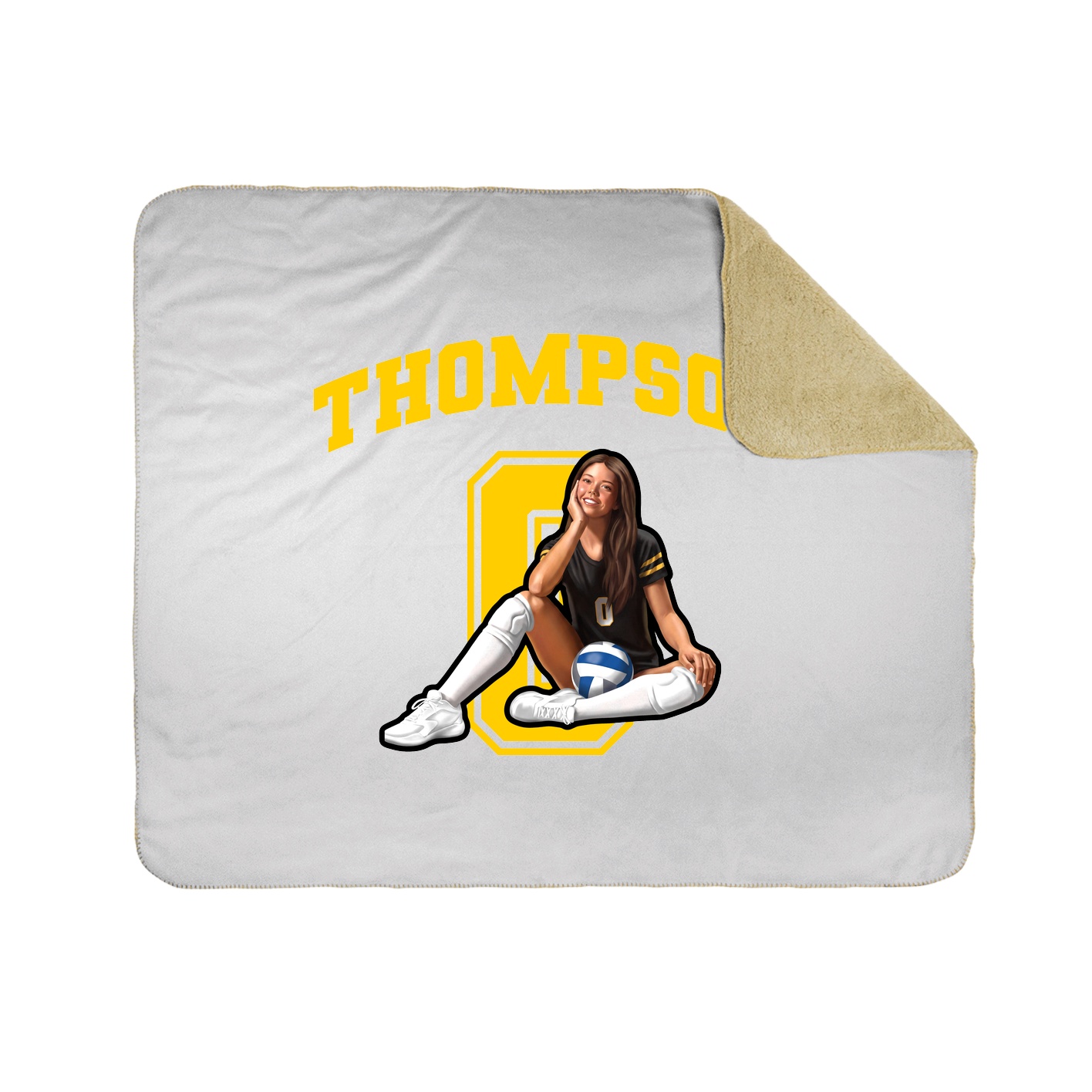 Throw Blanket — Number in White