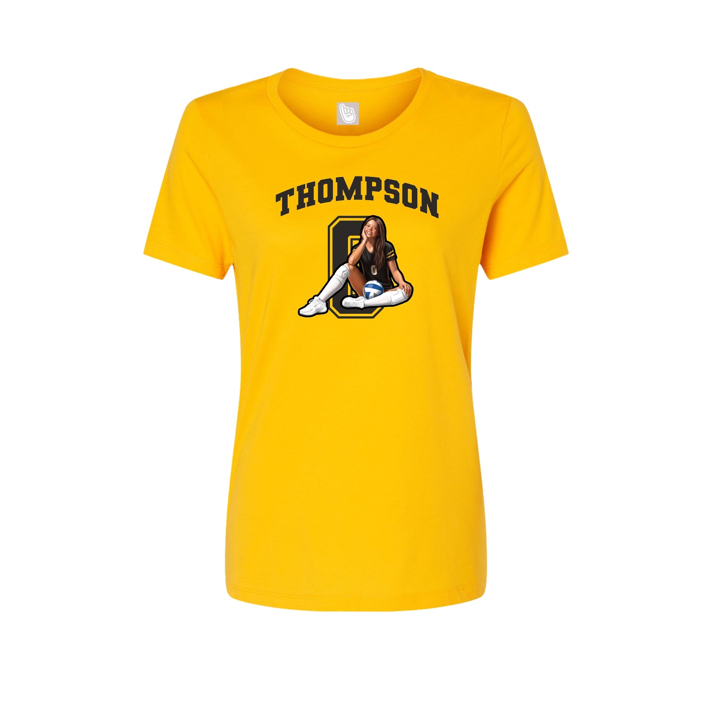 Fitted Women's Tee — Number in Gold
