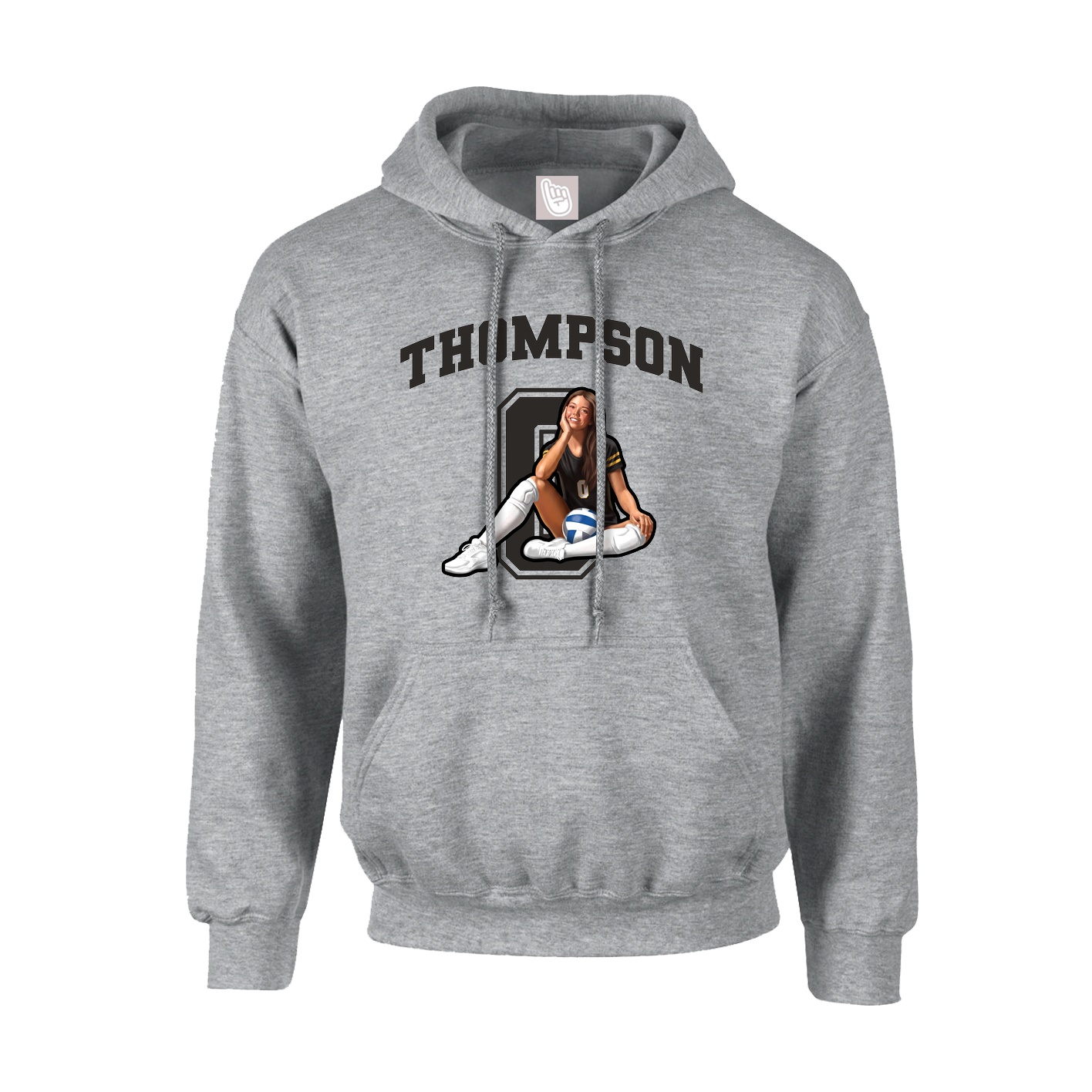 Hoodie — Number in Grey