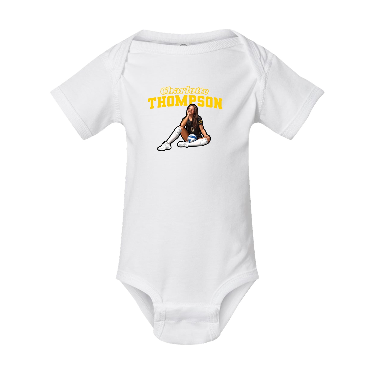 Baby Onesie — Name Arch in White