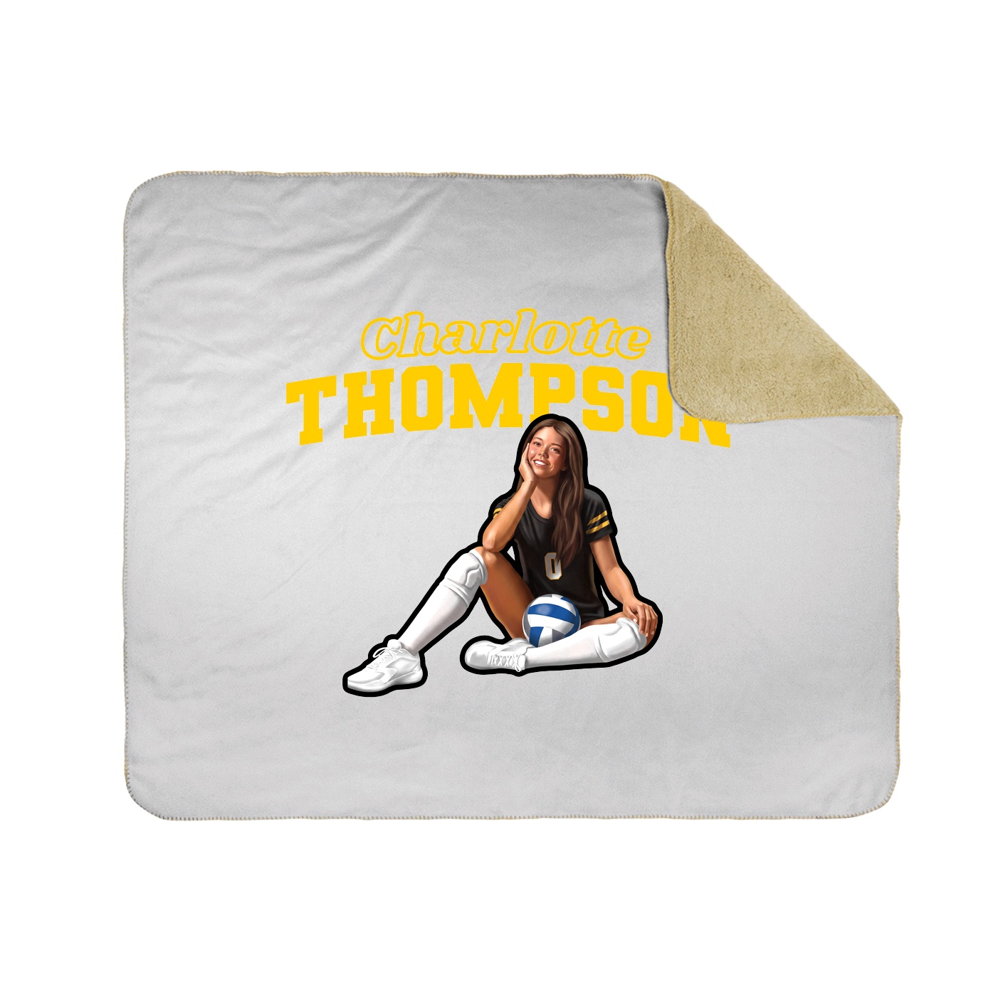 Throw Blanket — Name Arch in White