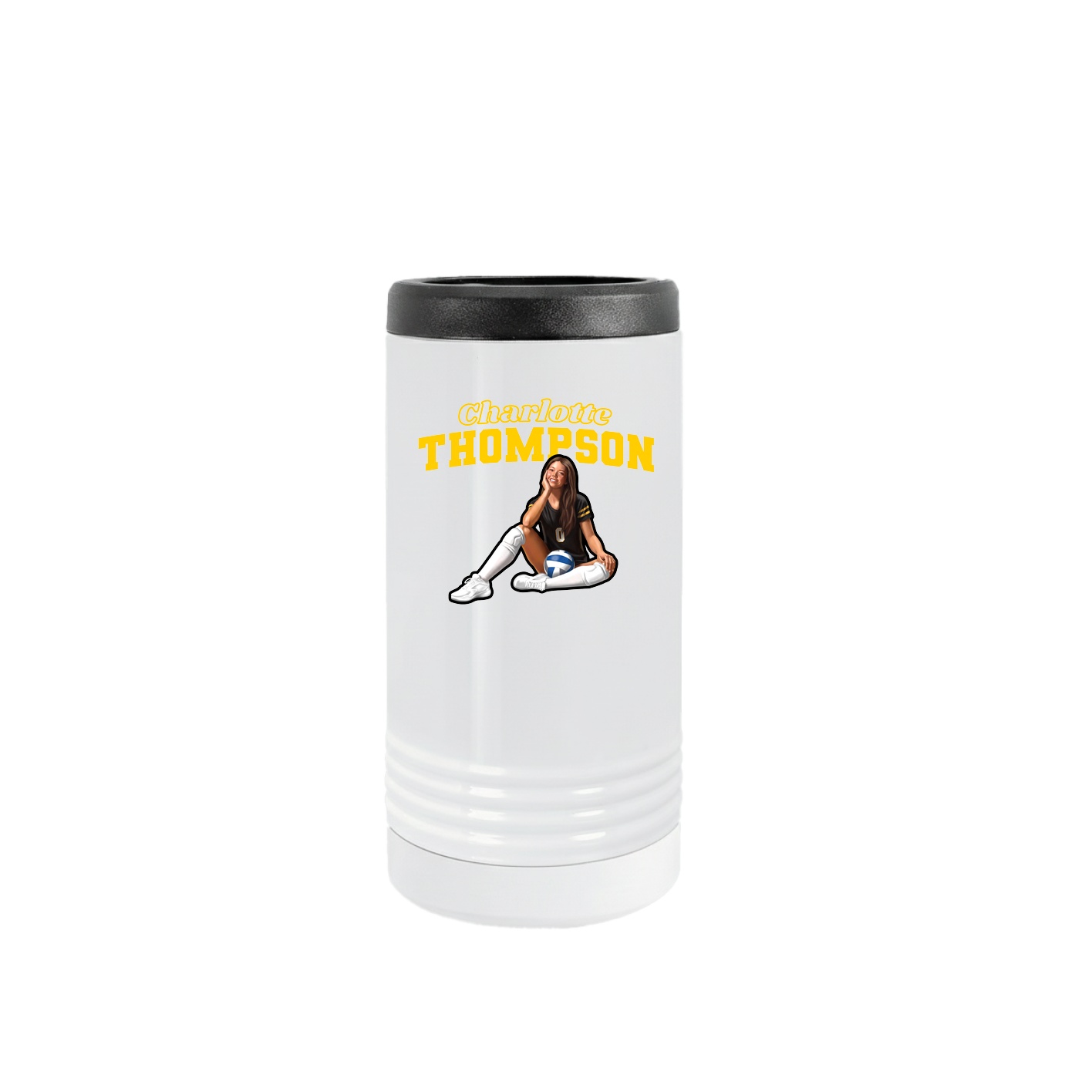 Slim Beverage Holder — Name Arch in White