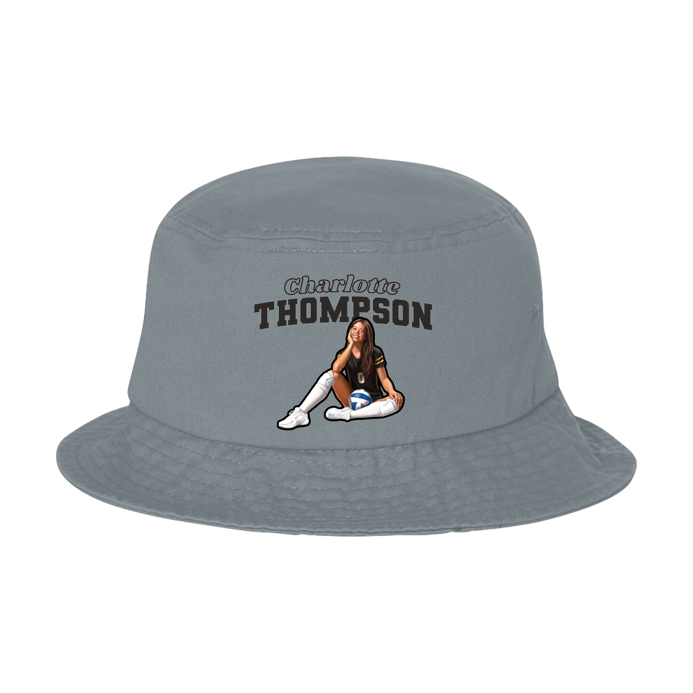 Bucket Cap — Name Arch in Grey
