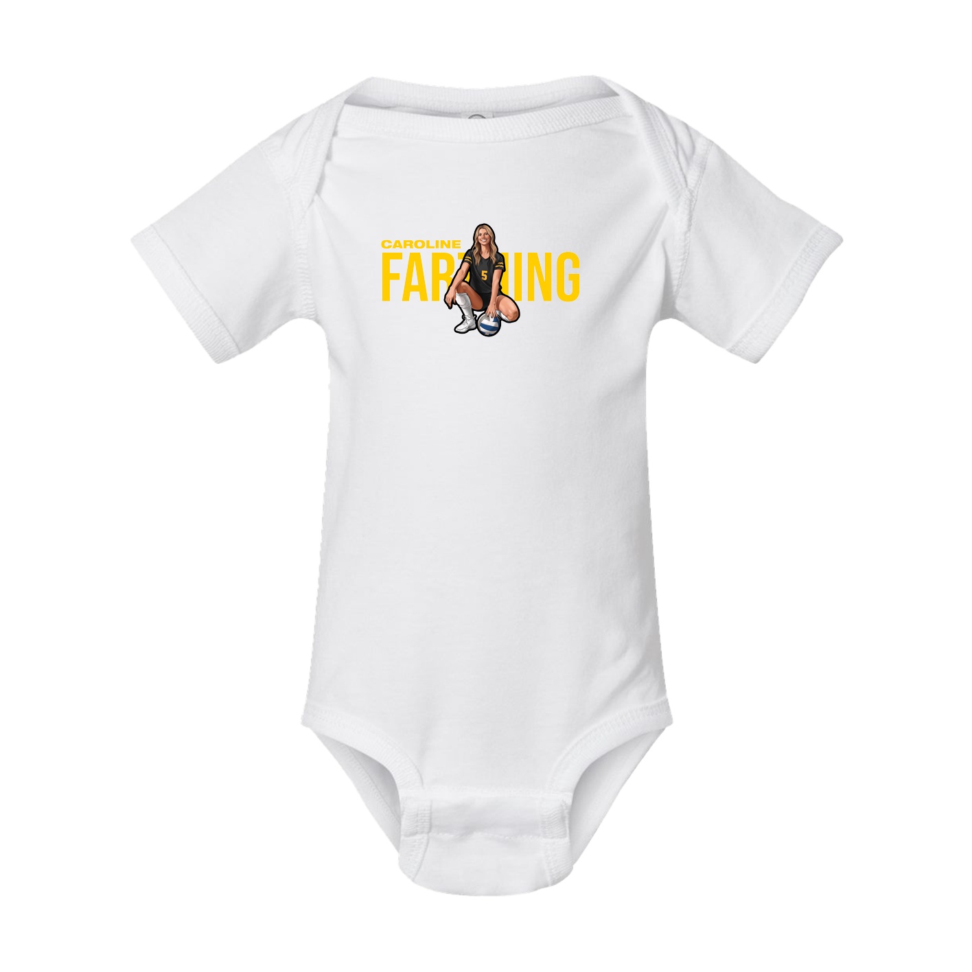 Baby Onesie — Player Name in White