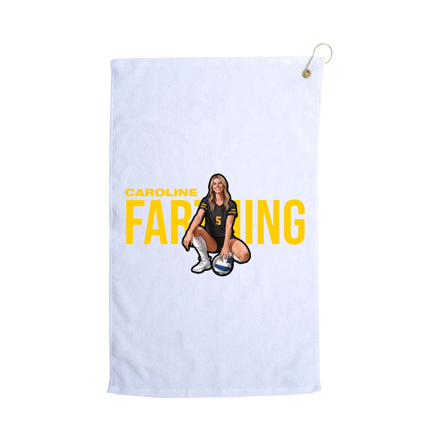 Golf Towel — Player Name in White