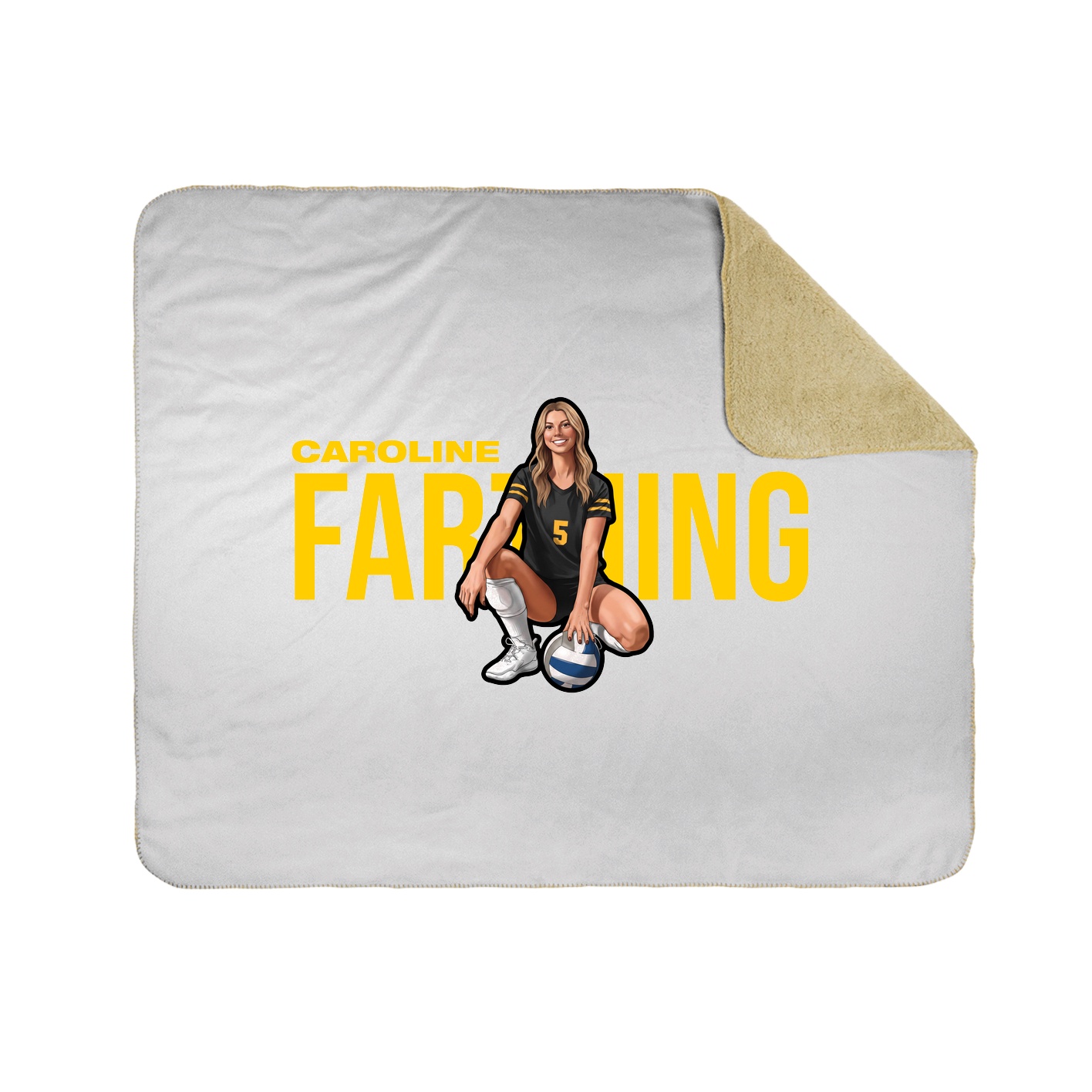 Throw Blanket — Player Name in White