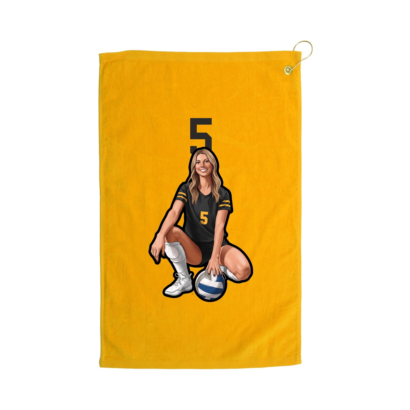 Golf Towel — Number Top in Gold