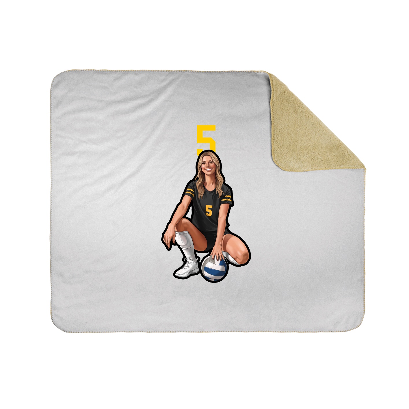 Throw Blanket — Number Top in White