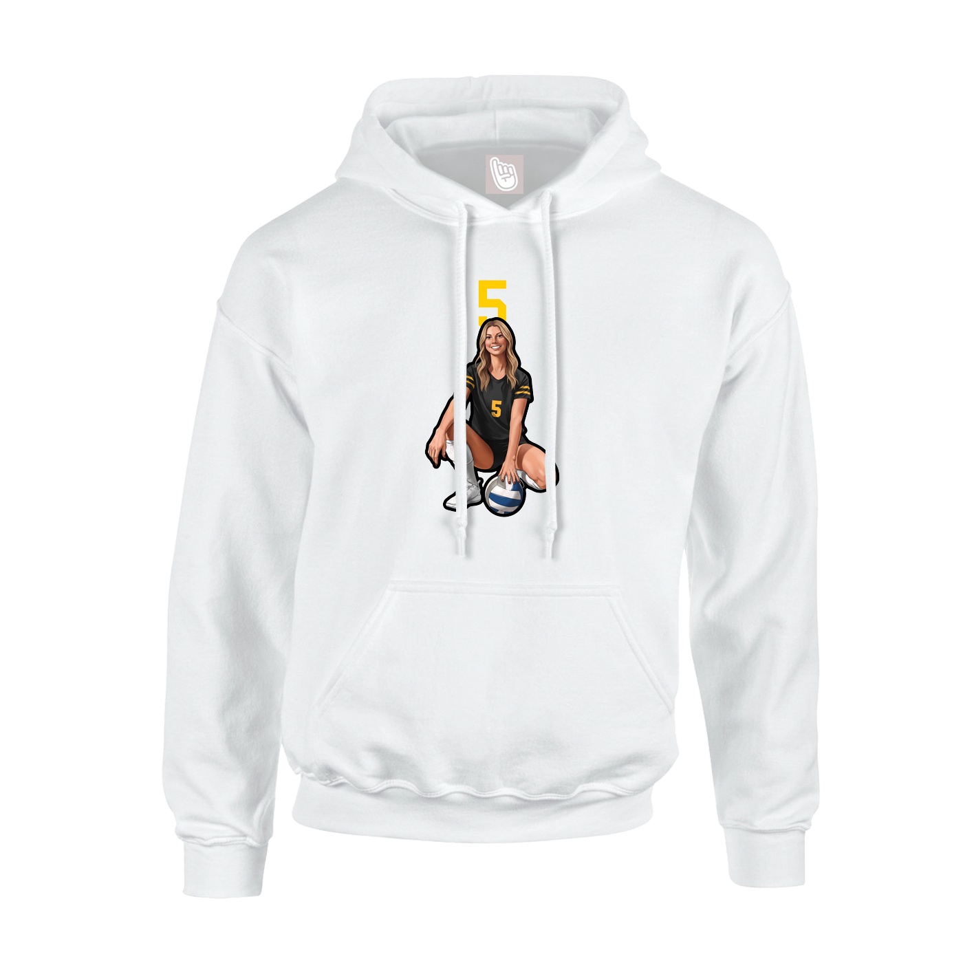 Hoodie — Number Top in White