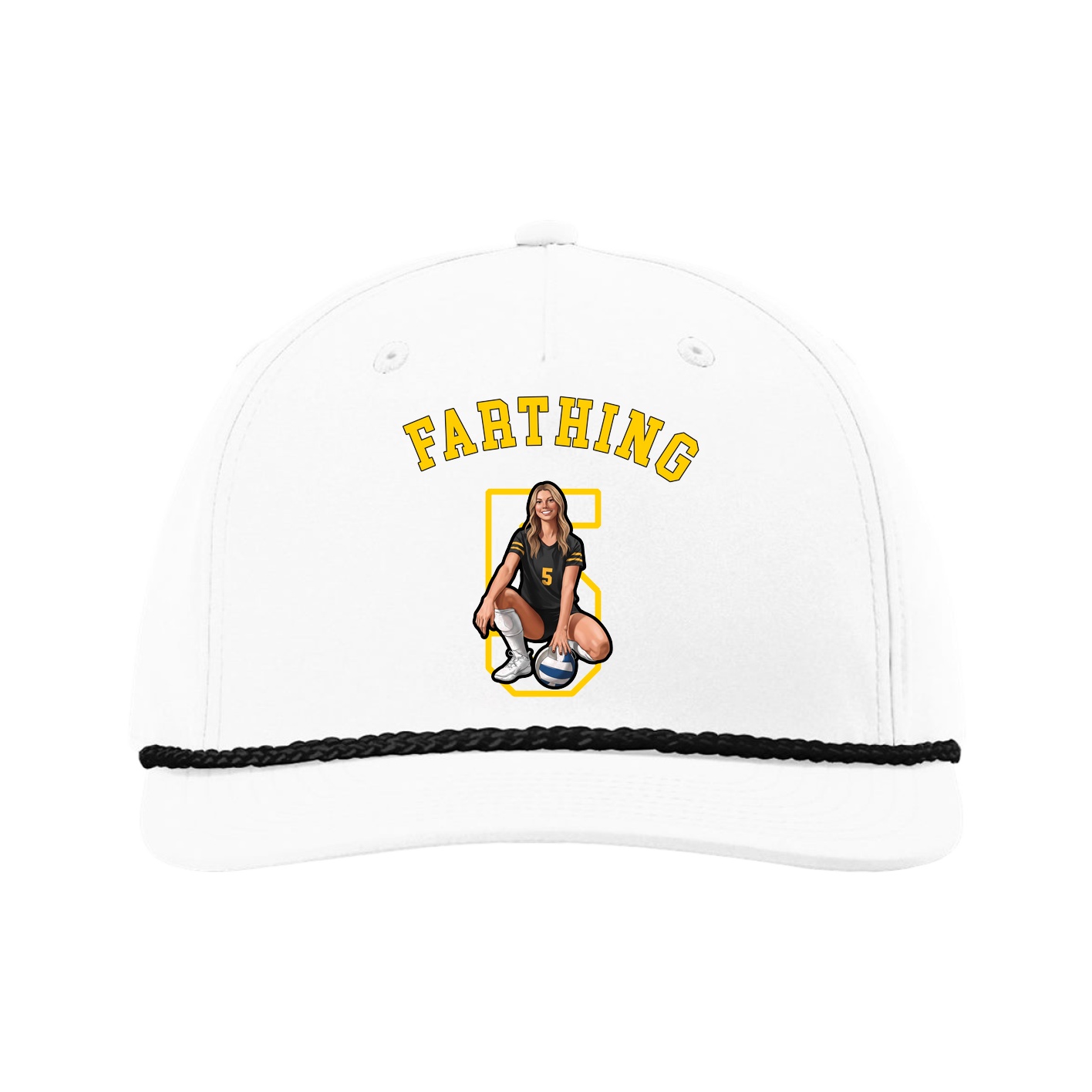 Five-Panel Classic Rope Cap — Shirsey Arch in White