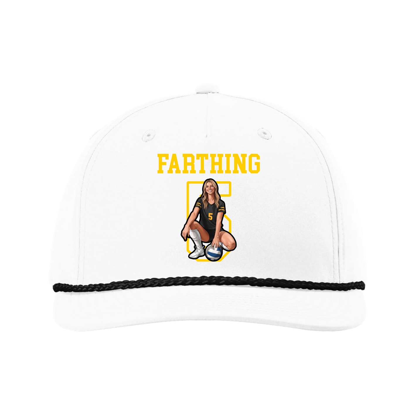 Five-Panel Classic Rope Cap — Shirsey in White