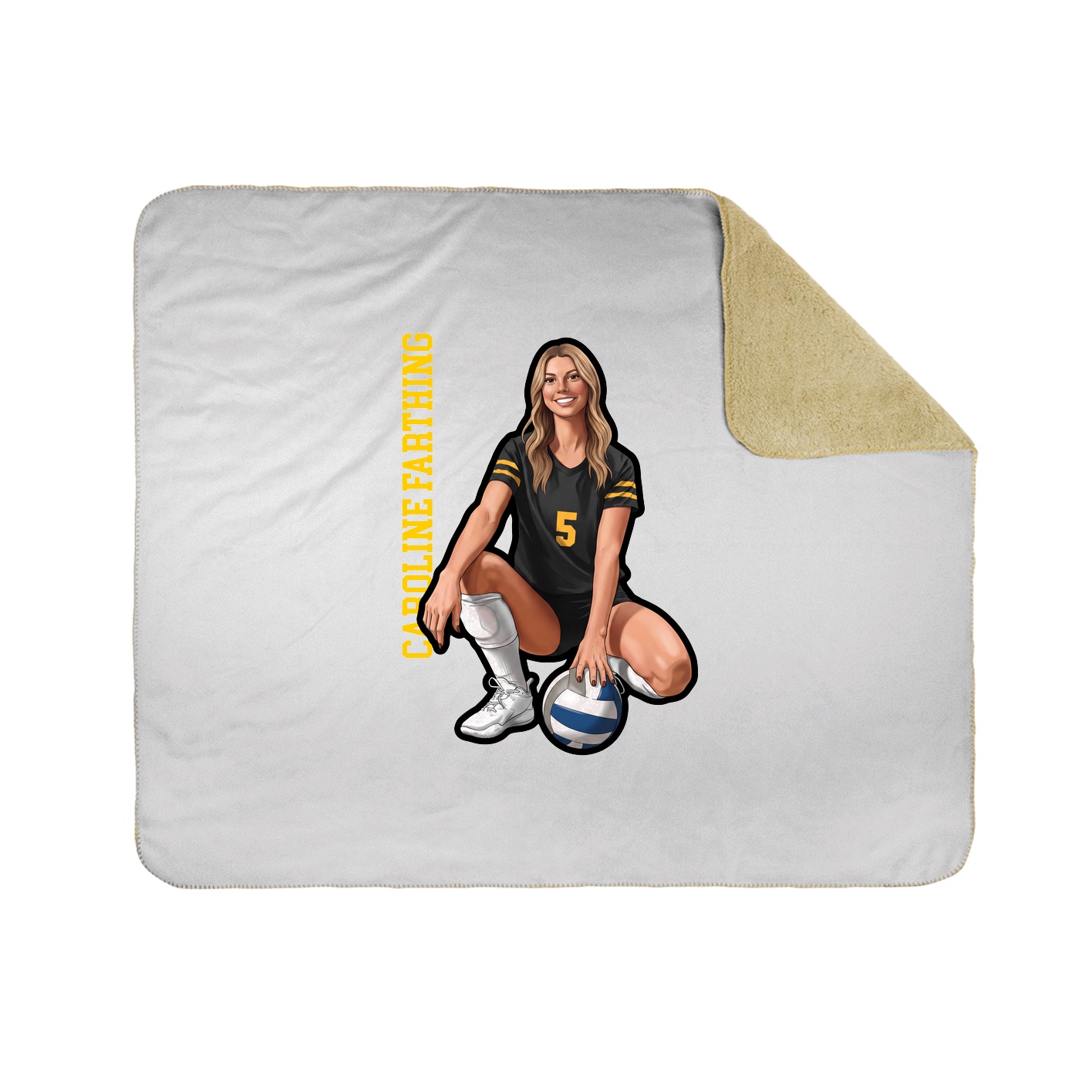Throw Blanket — Name Vertical in White
