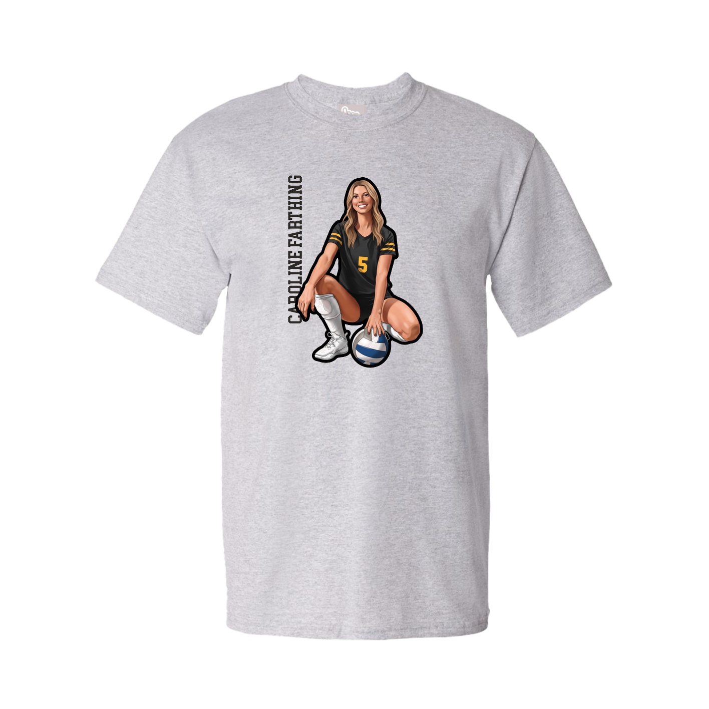 Youth Tee — Name Vertical in Grey