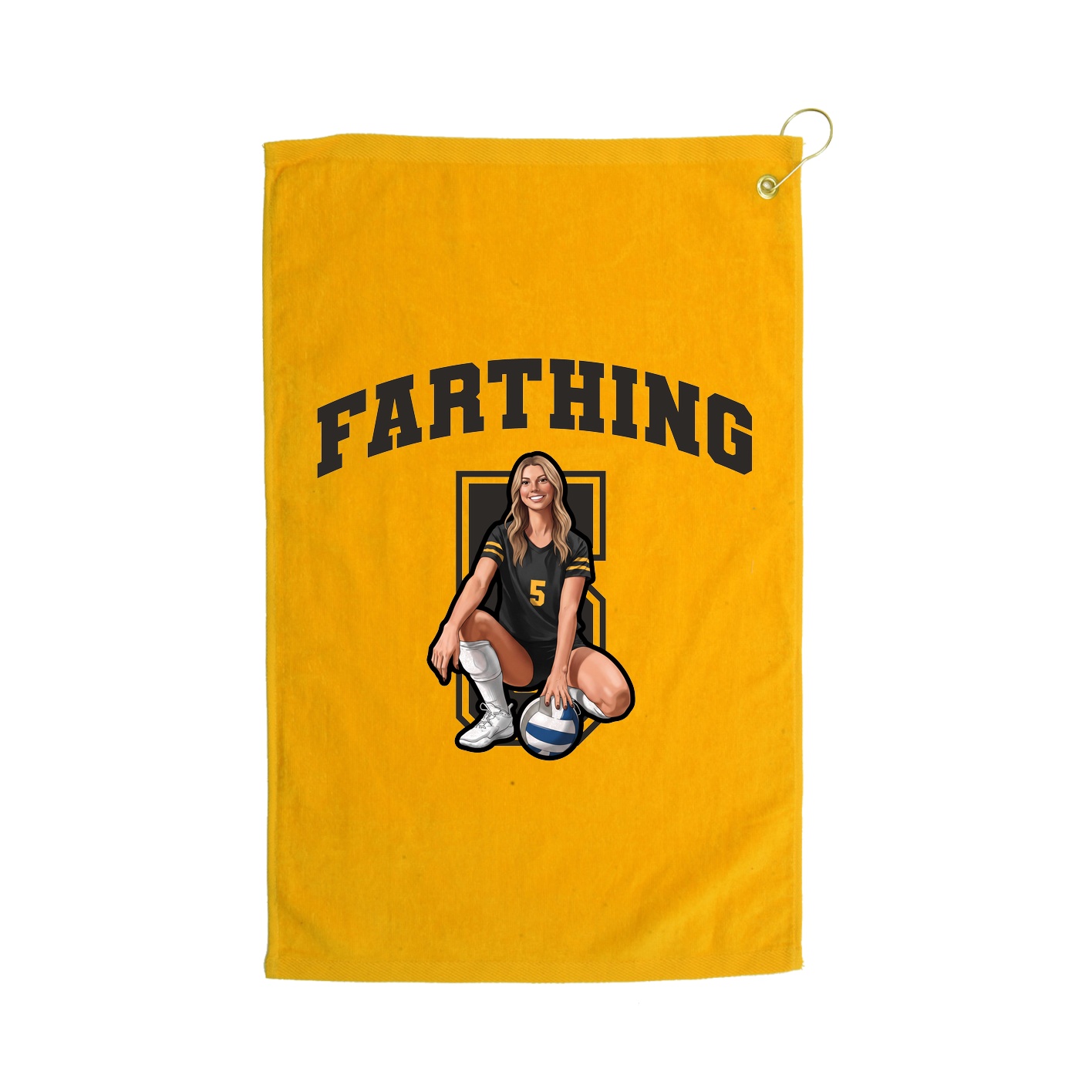 Golf Towel — Number in Gold