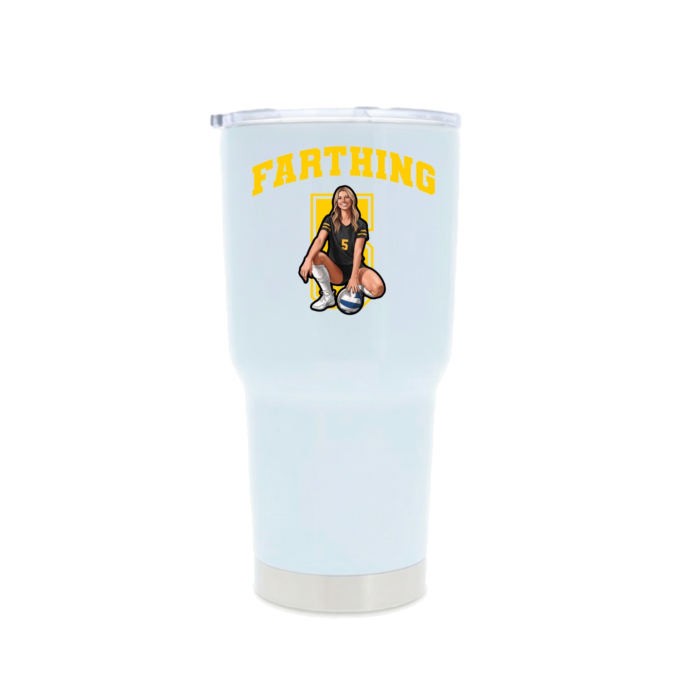 30oz Stainless Steel Tumbler — Number in White