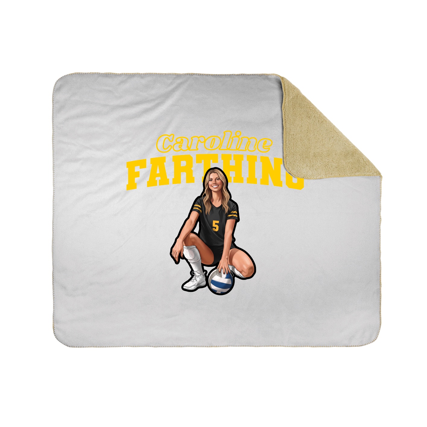 Throw Blanket — Name Arch in White